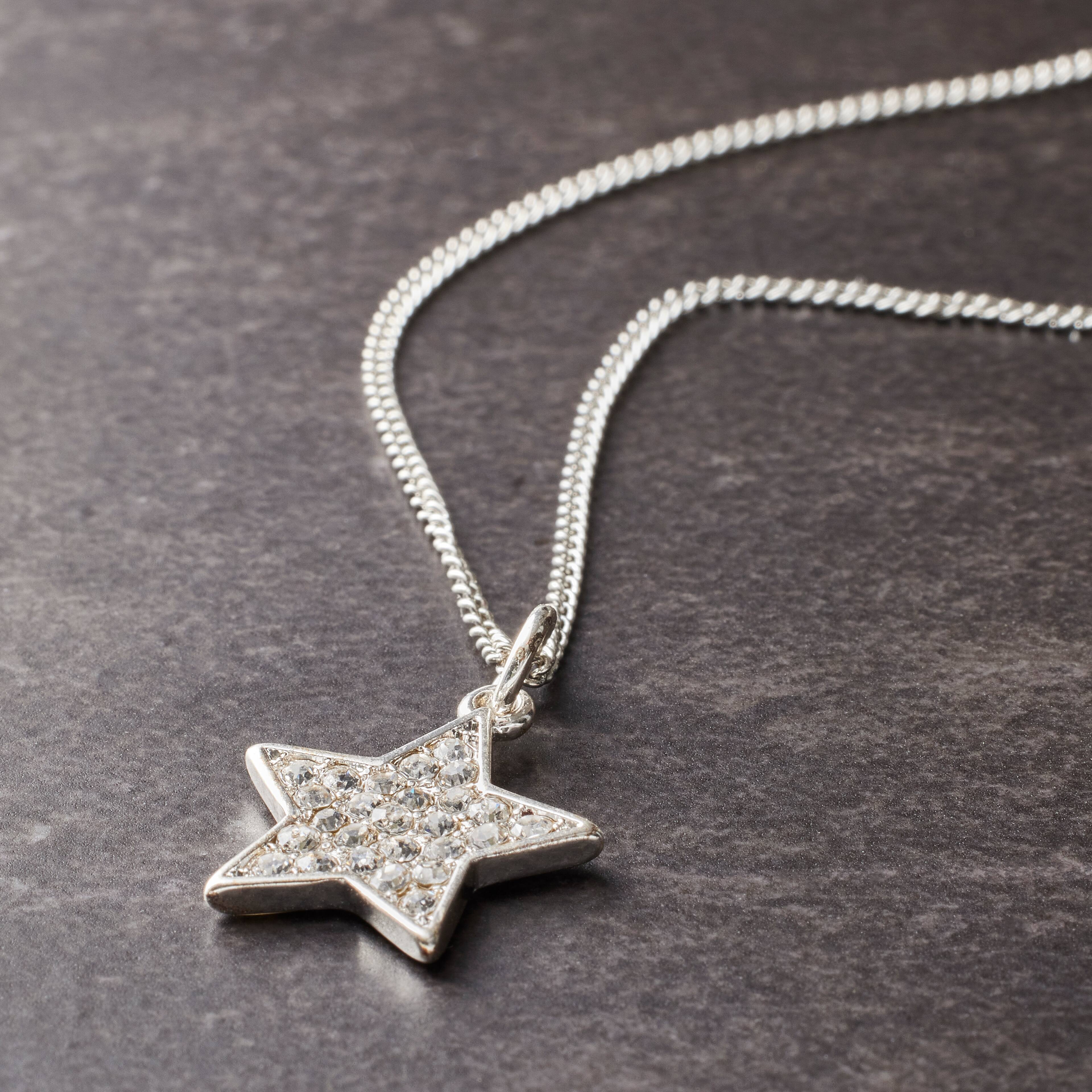 Charmalong™ Silver Plated & Stone Paved Star Charm by Bead Landing™