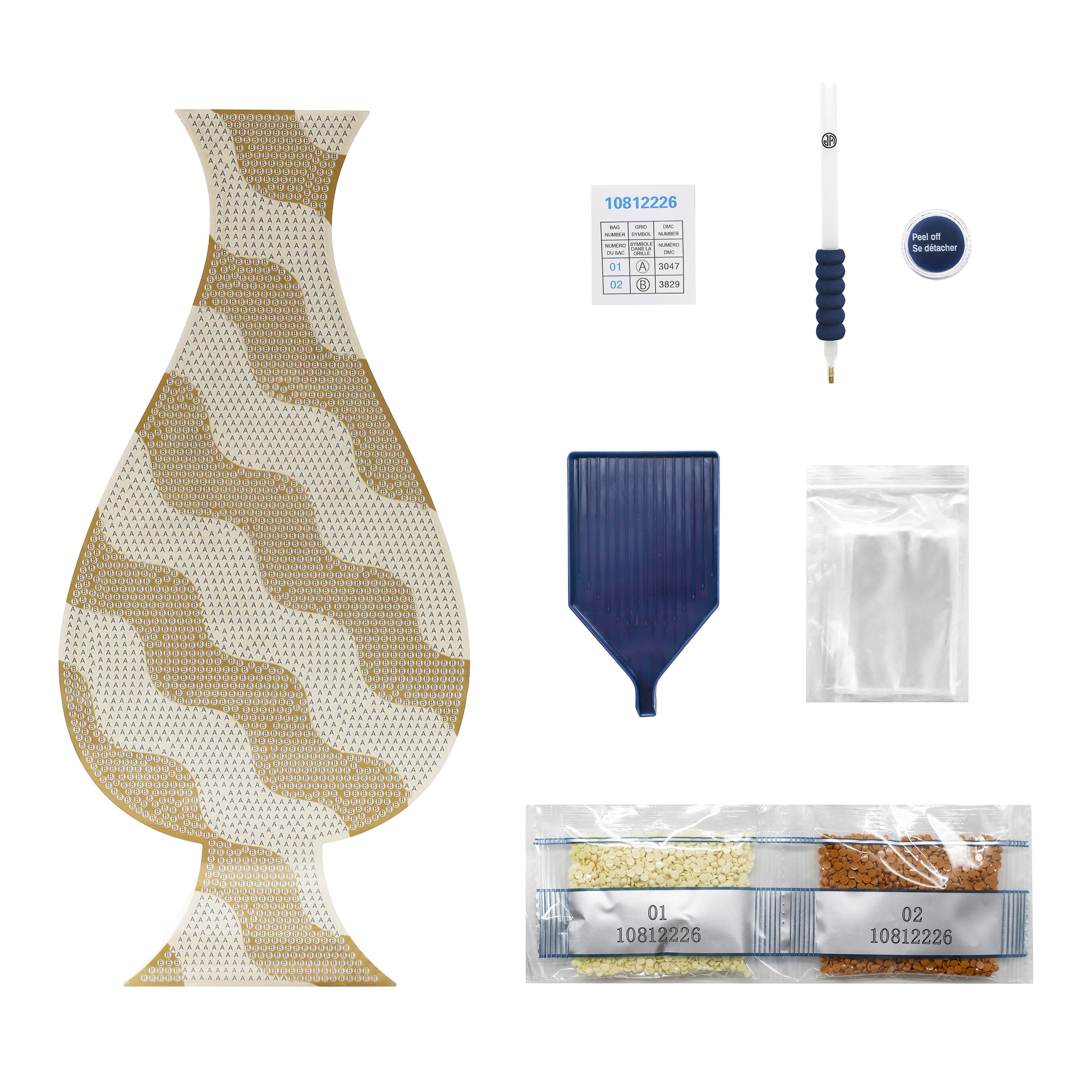 Jonathan Adler x Michaels Tan & Cream Wavy Stripe Diamond Art Vase Kit