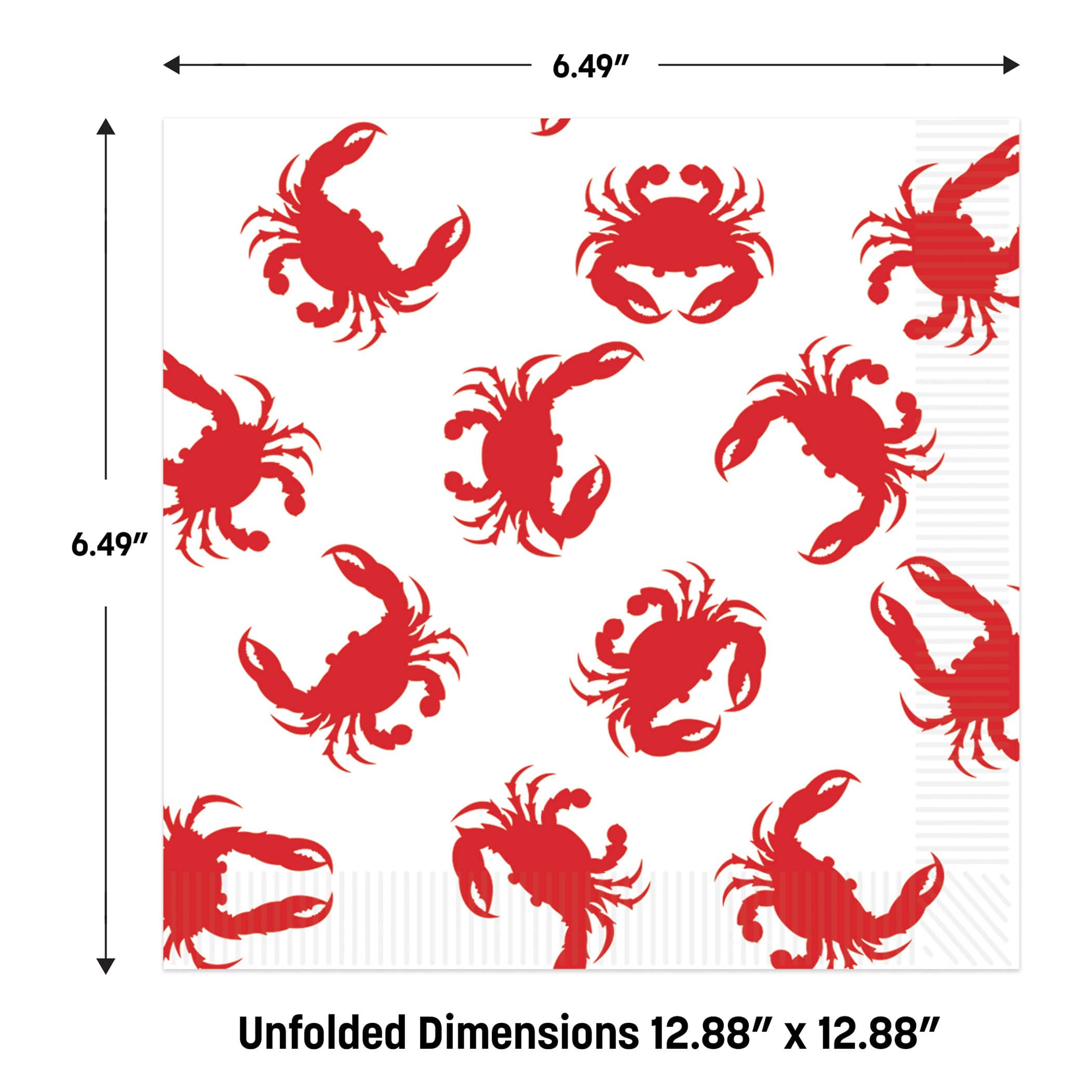 Beistle 6.5" x 6.5" 2-Ply Crab Luncheon Napkins, 32ct.