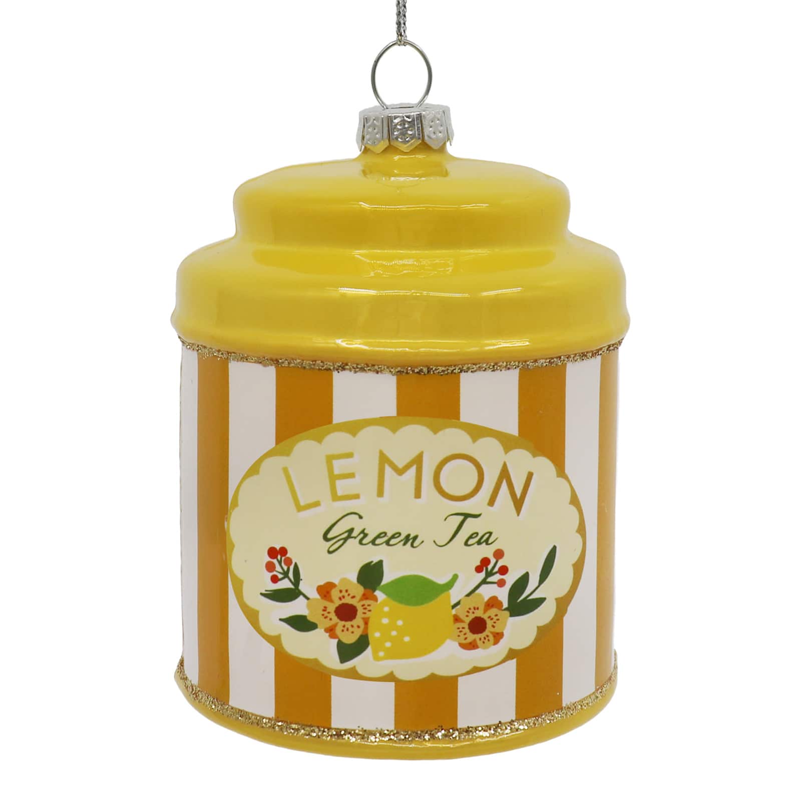 3.5" Lemon Green Tea Glass Ornament by Ashland®