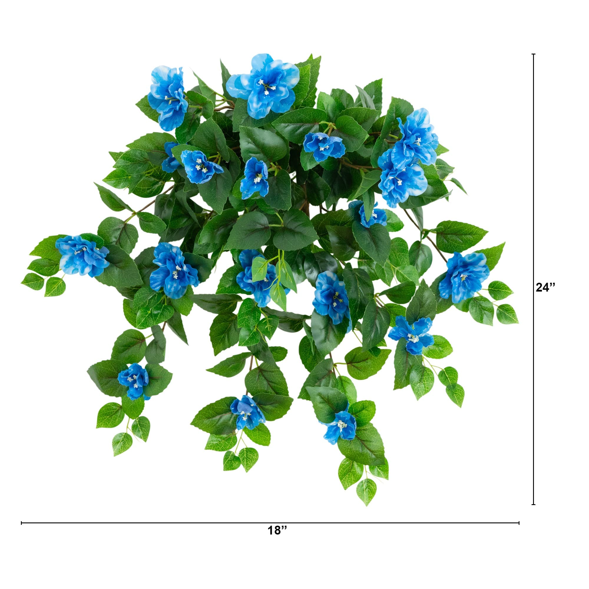 24" UV Resistant Artificial Azalea Hanging Plants