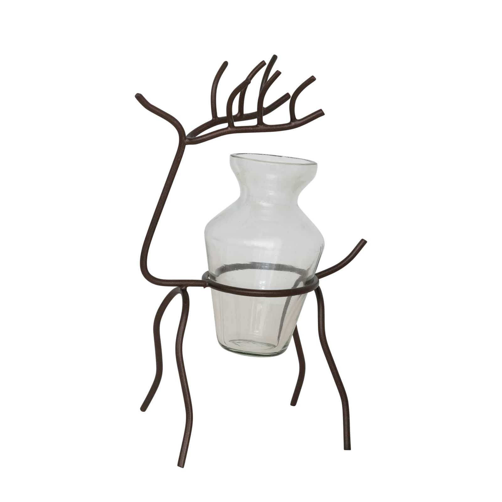 Hello Honey® 8.5" Glass Vase with Metal Stand