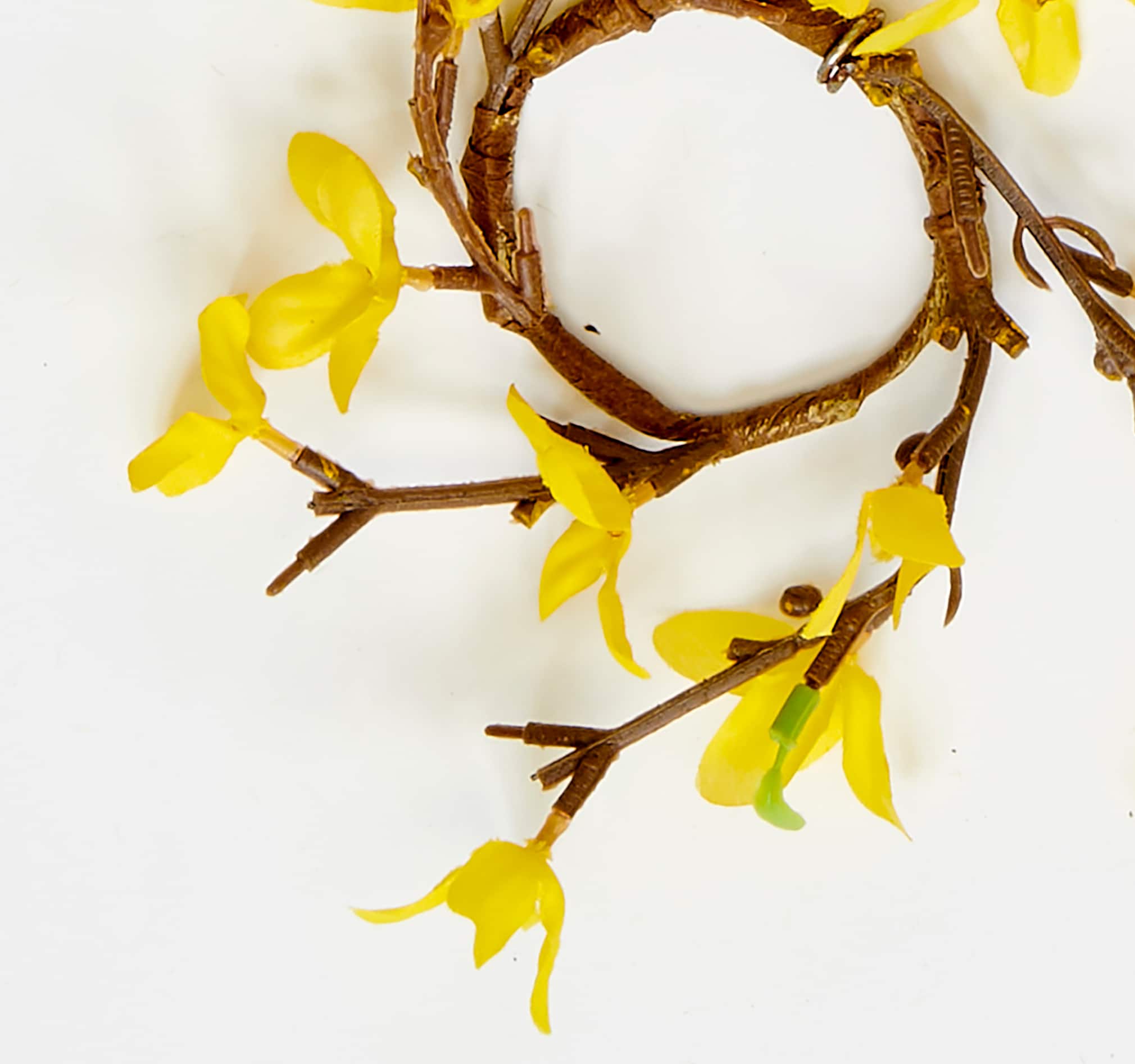 2.25" Artificial Spring Forsythia Flower Votive Candle Rings, 4ct.