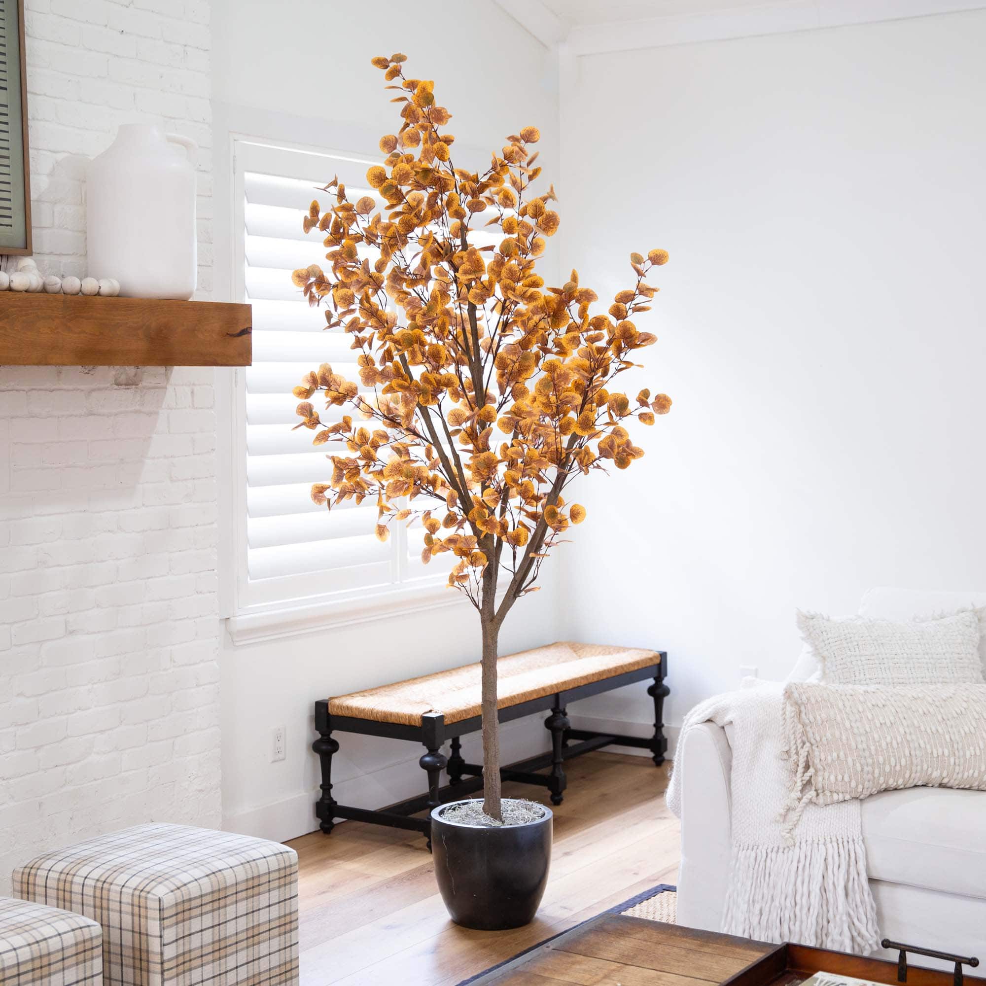 8ft. Potted Artificial Autumn Eucalyptus Tree