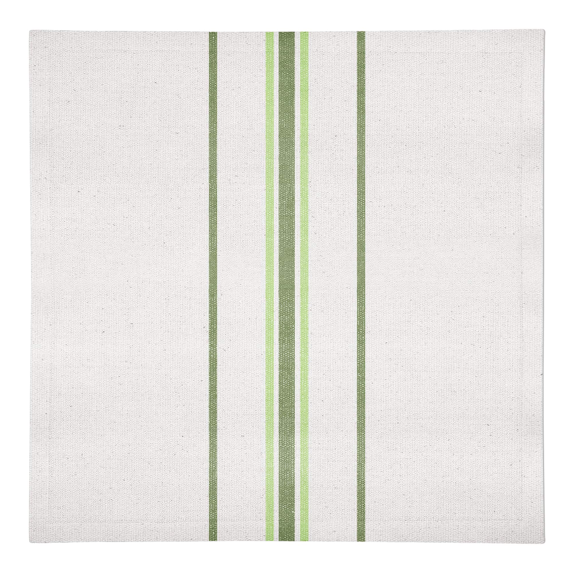Green Market Stripes Napkin 10" x 10" Cotton Twill Napkin
