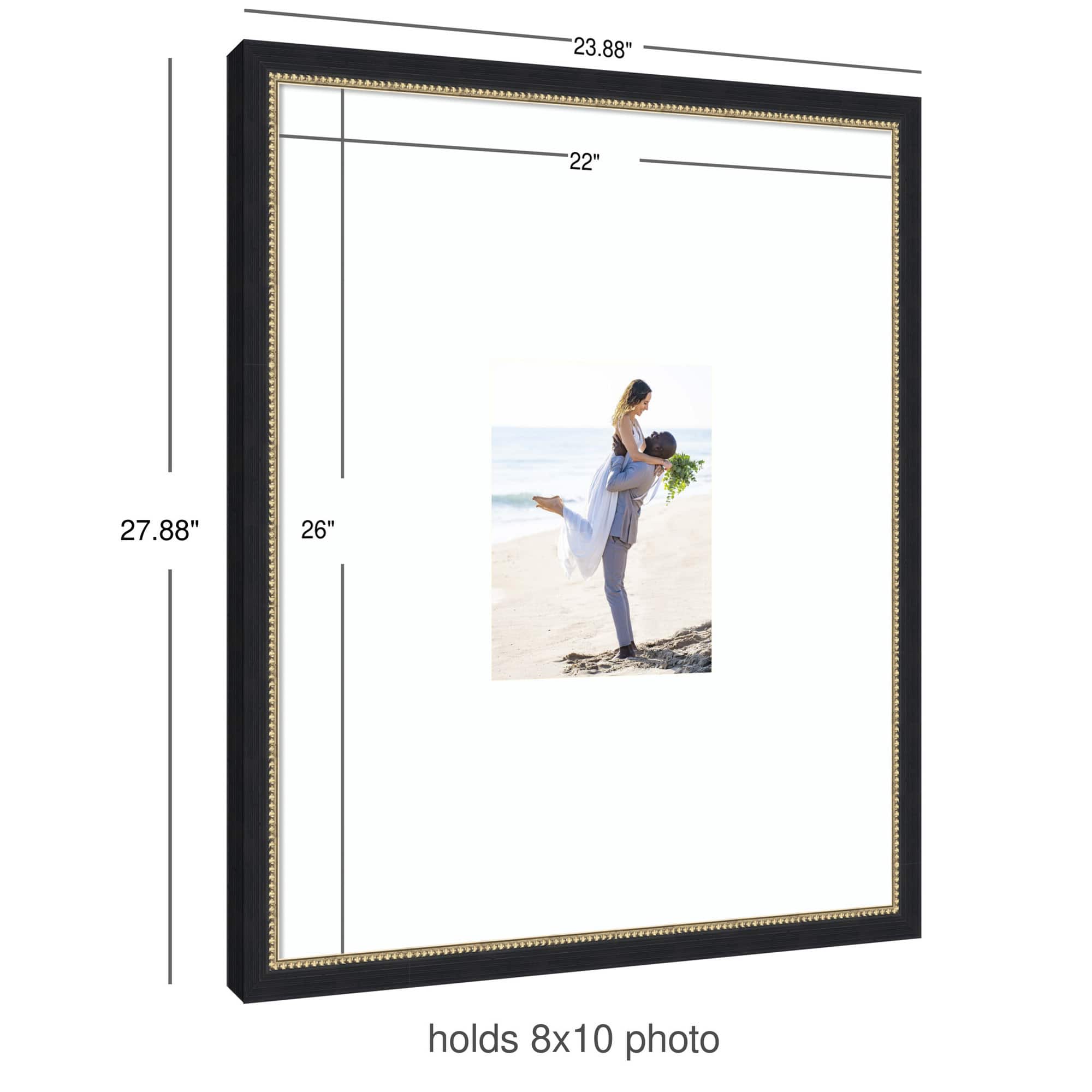Kate and Laurel Belmont Black Photo Frame with Mat