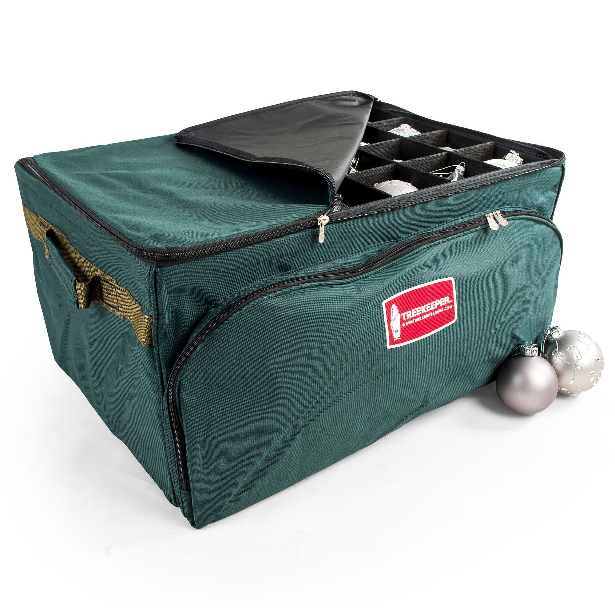 3 Tray Fabric Lined Christmas Ornament Storage Bag