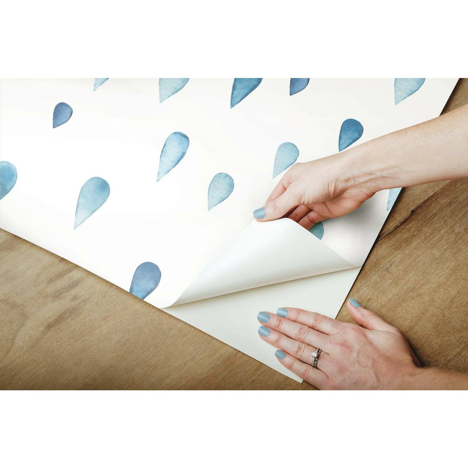RoomMates Clara Jean Raindrops Peel & Stick Wallpaper