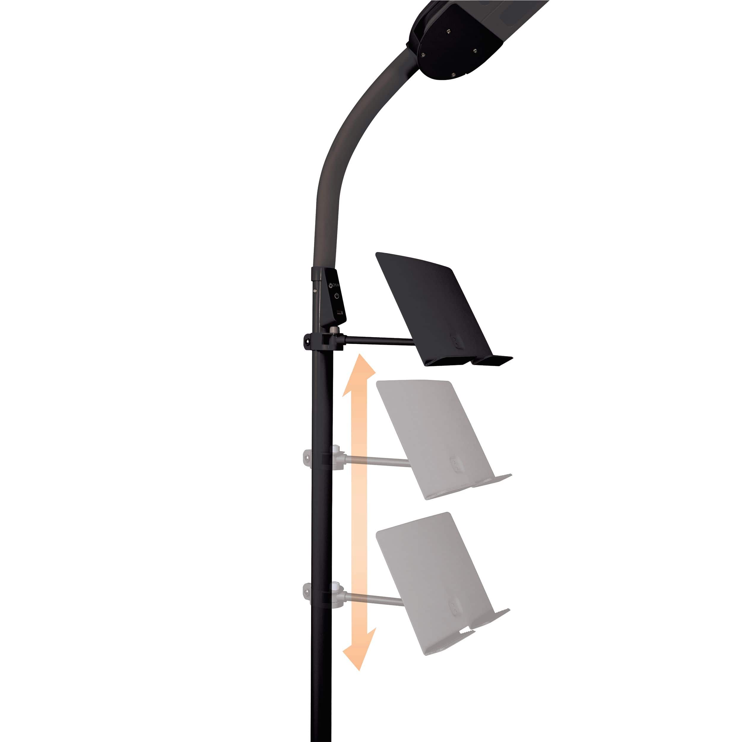 OttLite Black Dual Shade LED Floor Lamp with USB Charging Station