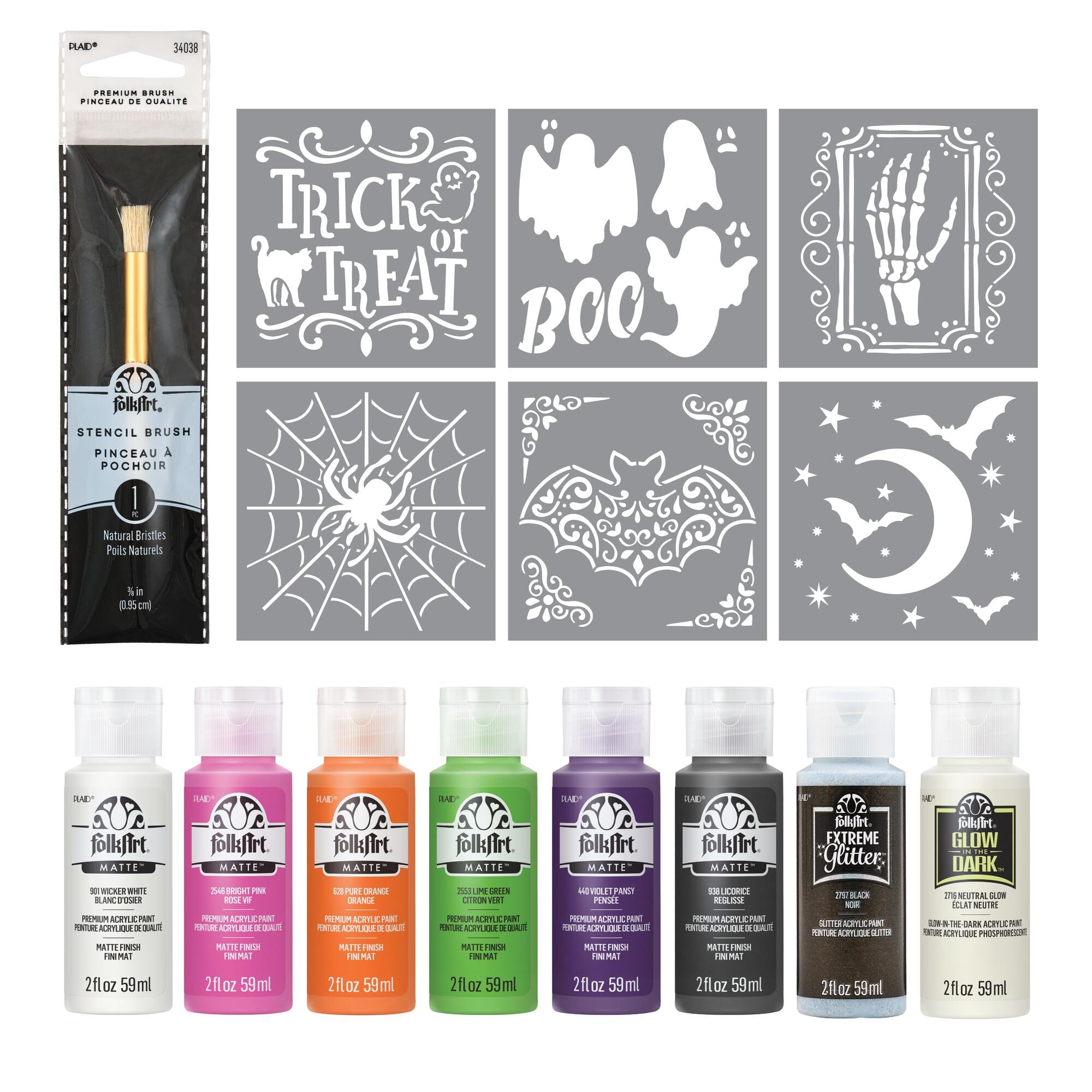 FolkArt® Halloween Paint & Stencil Kit