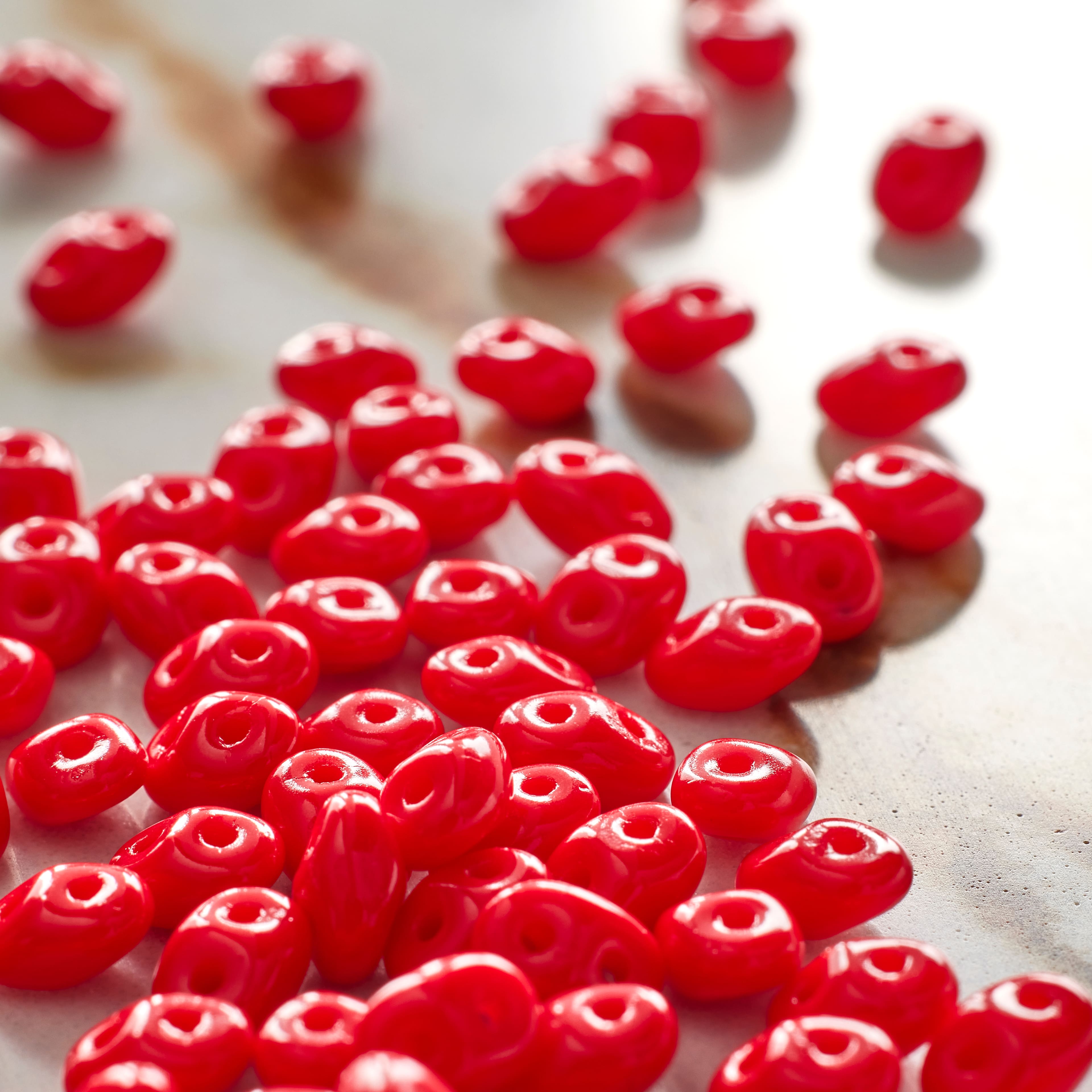 12 Pack: John Bead Superduo Two-Hole Red Czech Glass Beads, 5mm