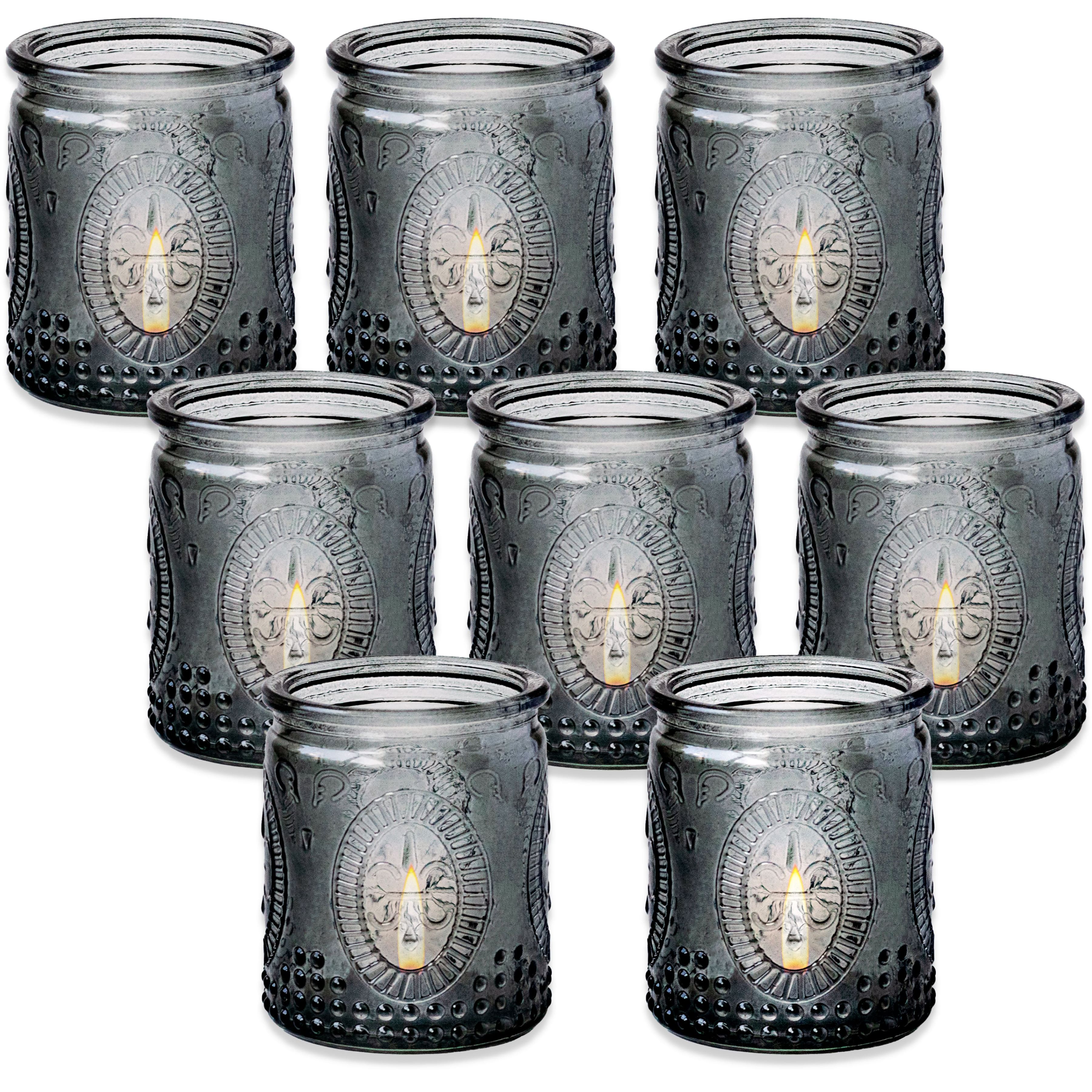 Kate Aspen® Vintage Smoke Gray Glass Tea Light Holder Set
