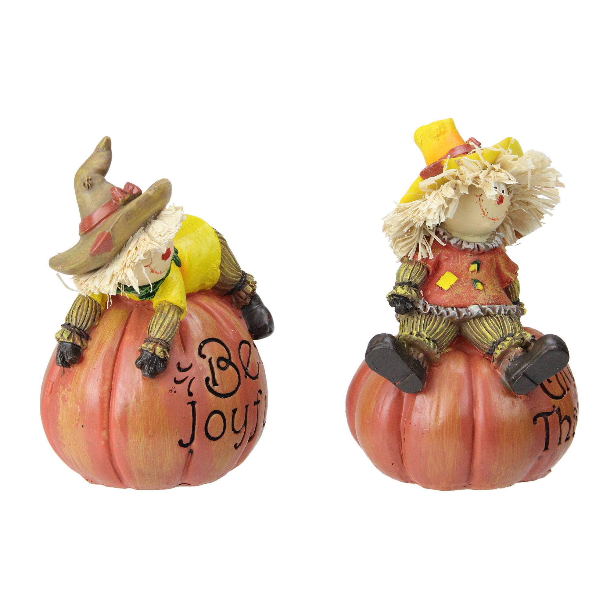 Scarecrow on a Pumpkin Tabletop Décor Set