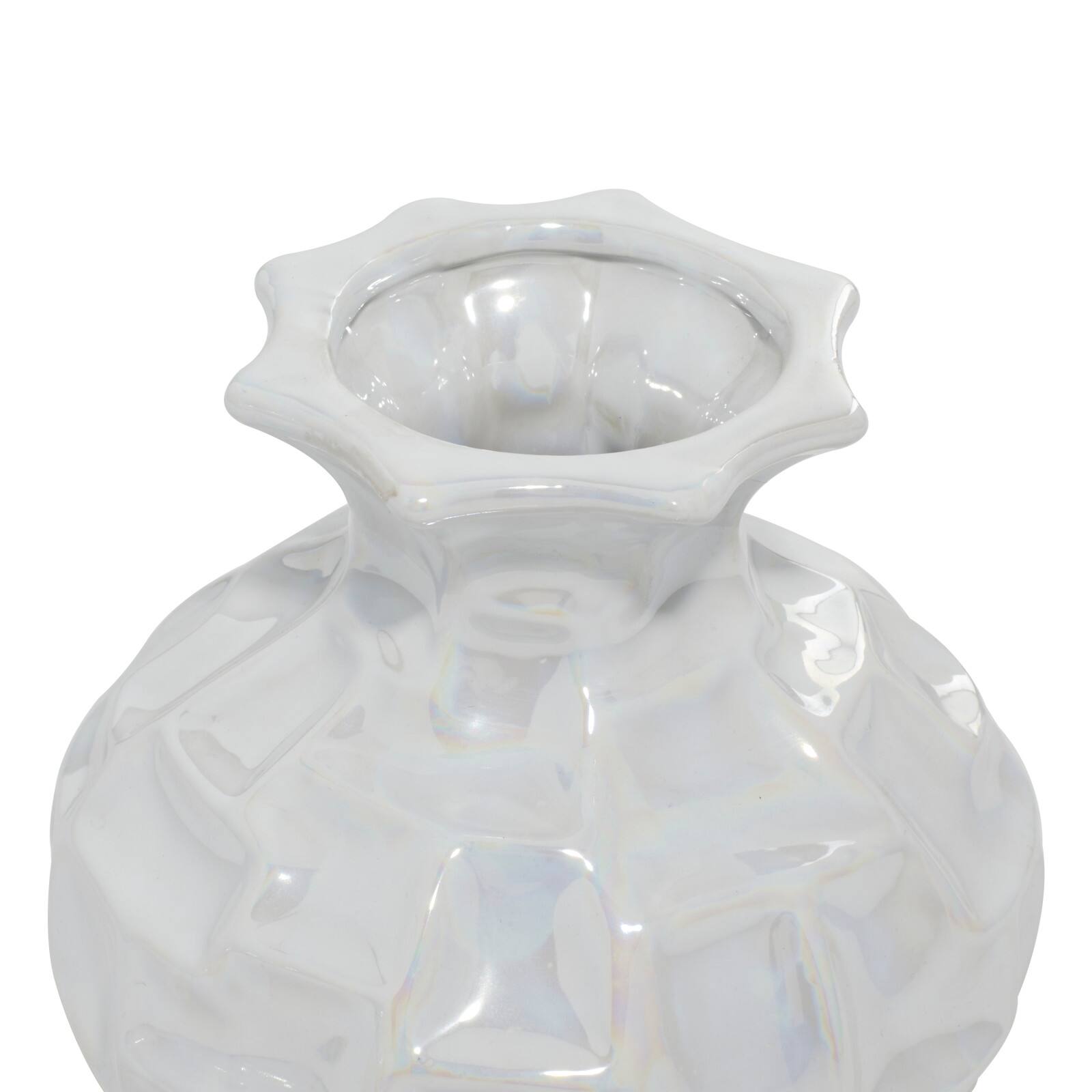 White Stoneware Modern Vase Set