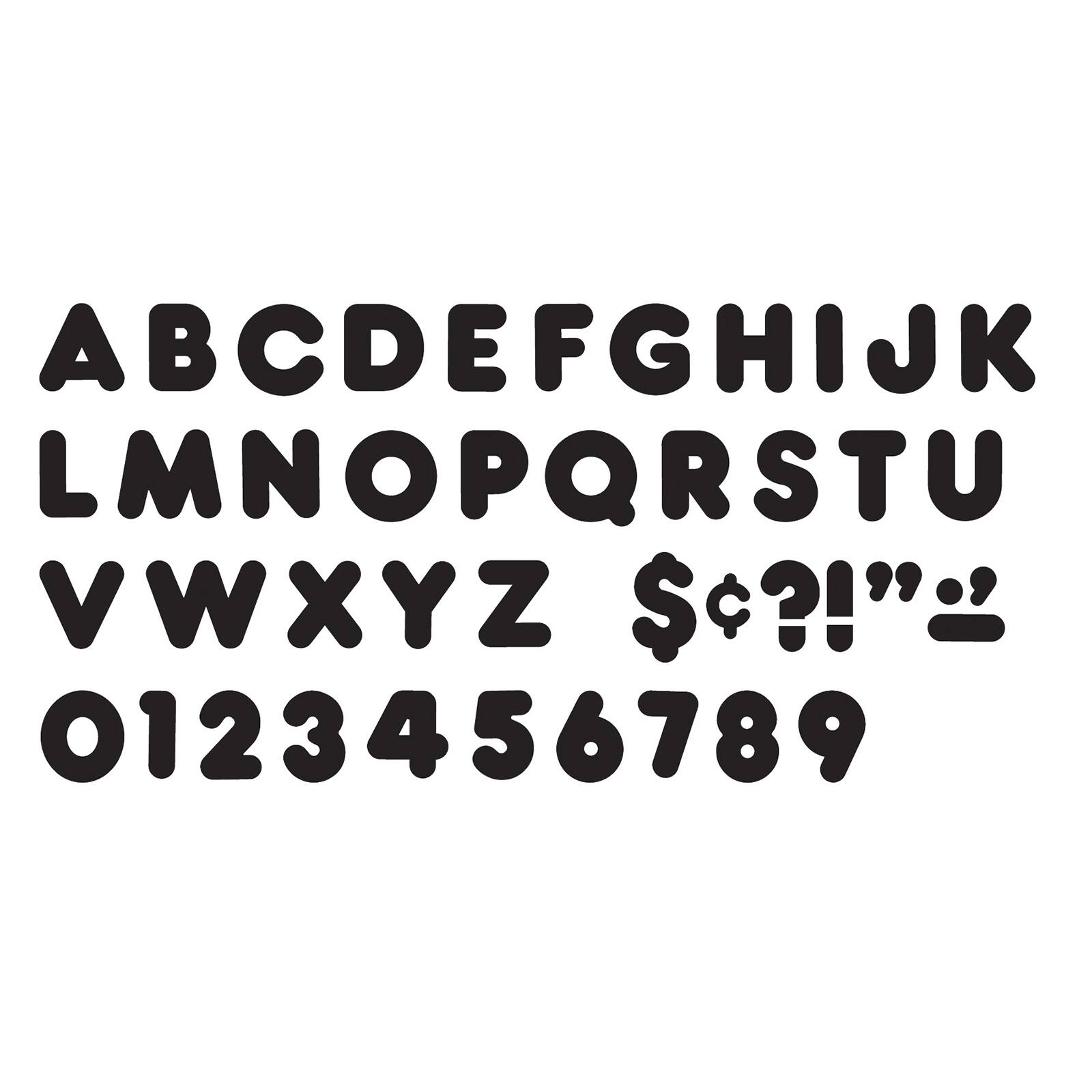 Trend Black 4" Casual Uppercase Ready Letters®, 6 Pack