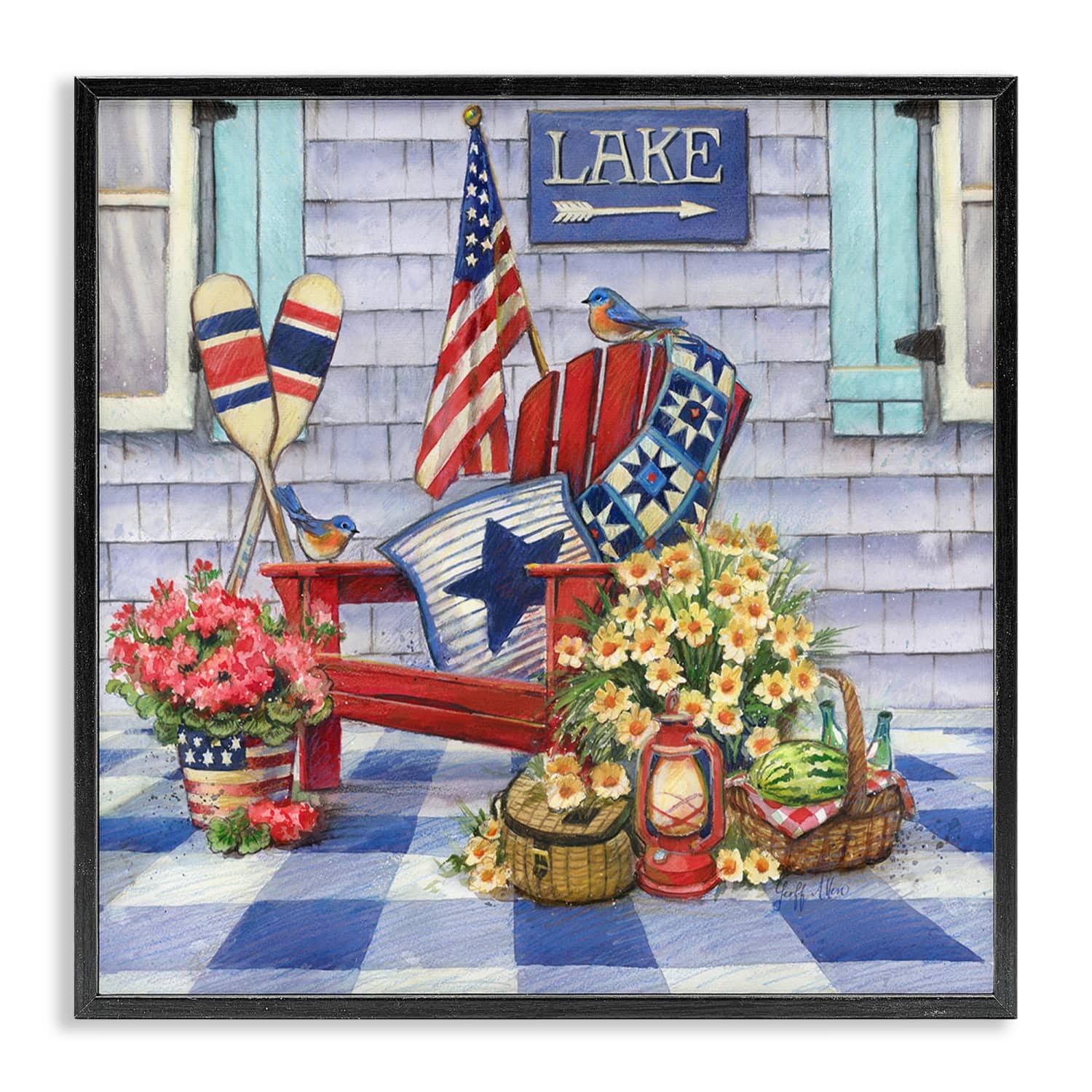 Stupell Industries Americana Porch View Framed Giclee Art