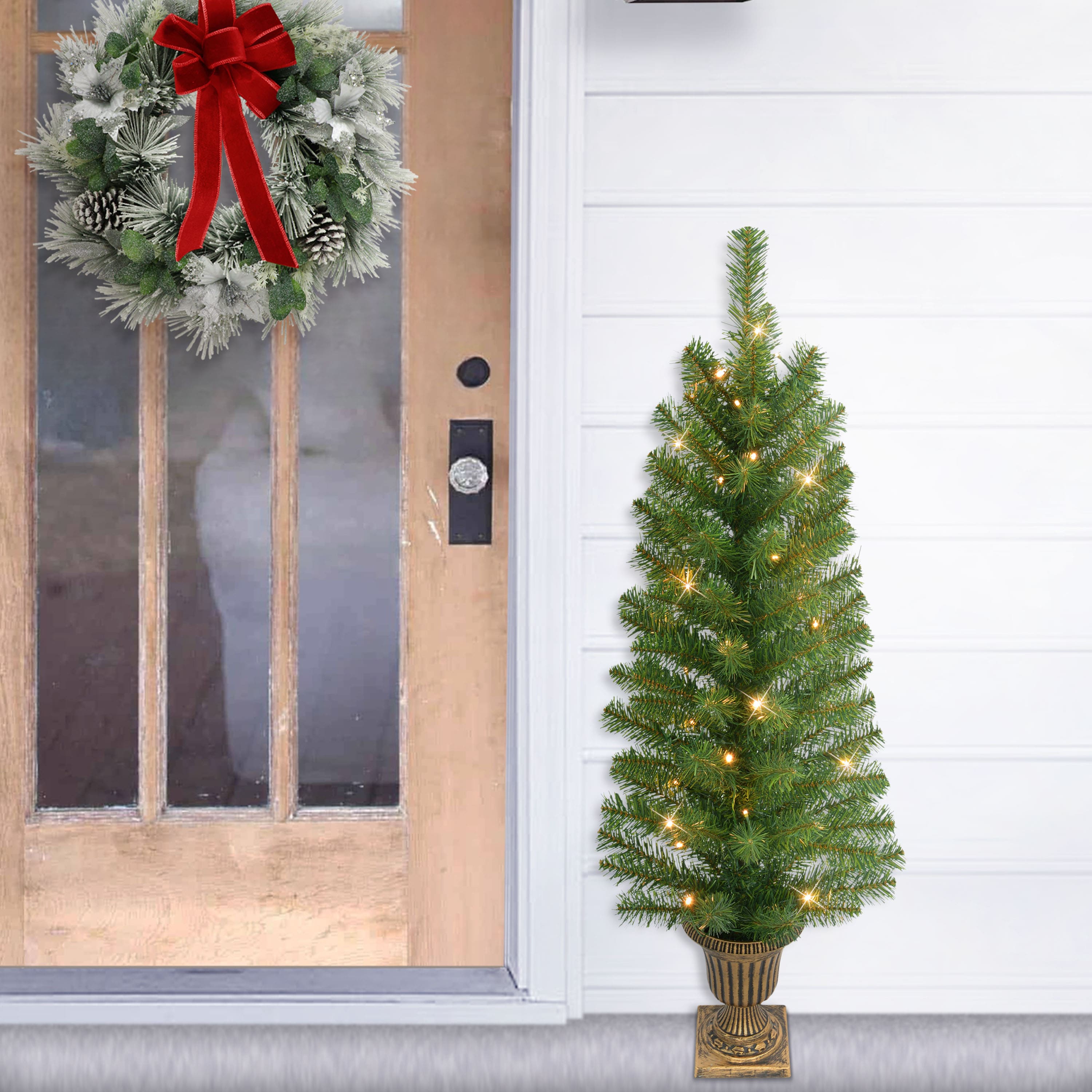 3.5ft. Pre-Lit Battery Operated Potted Artificial Christmas Trees