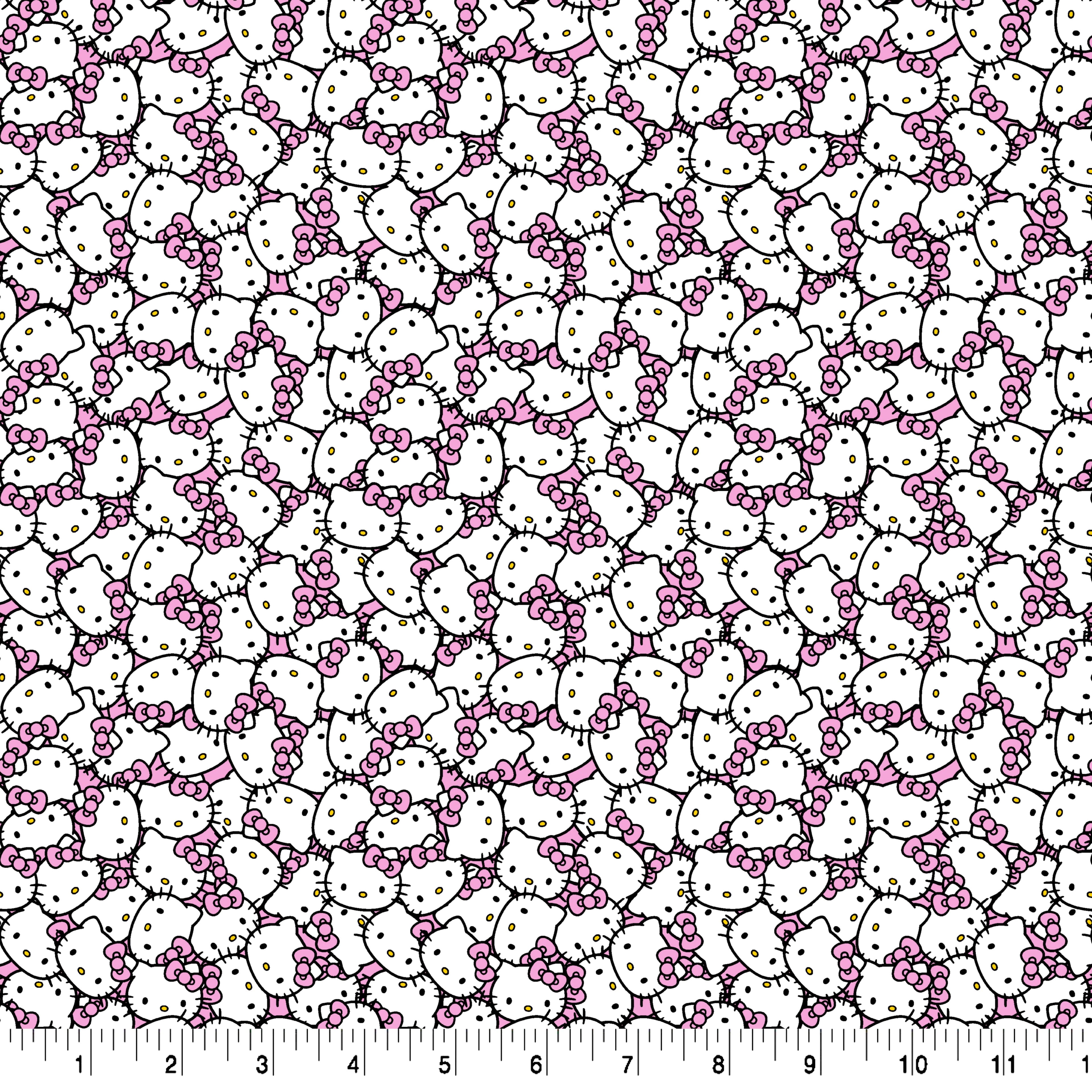 Hello Kitty® Packed Pink Bow Cotton Fabric 