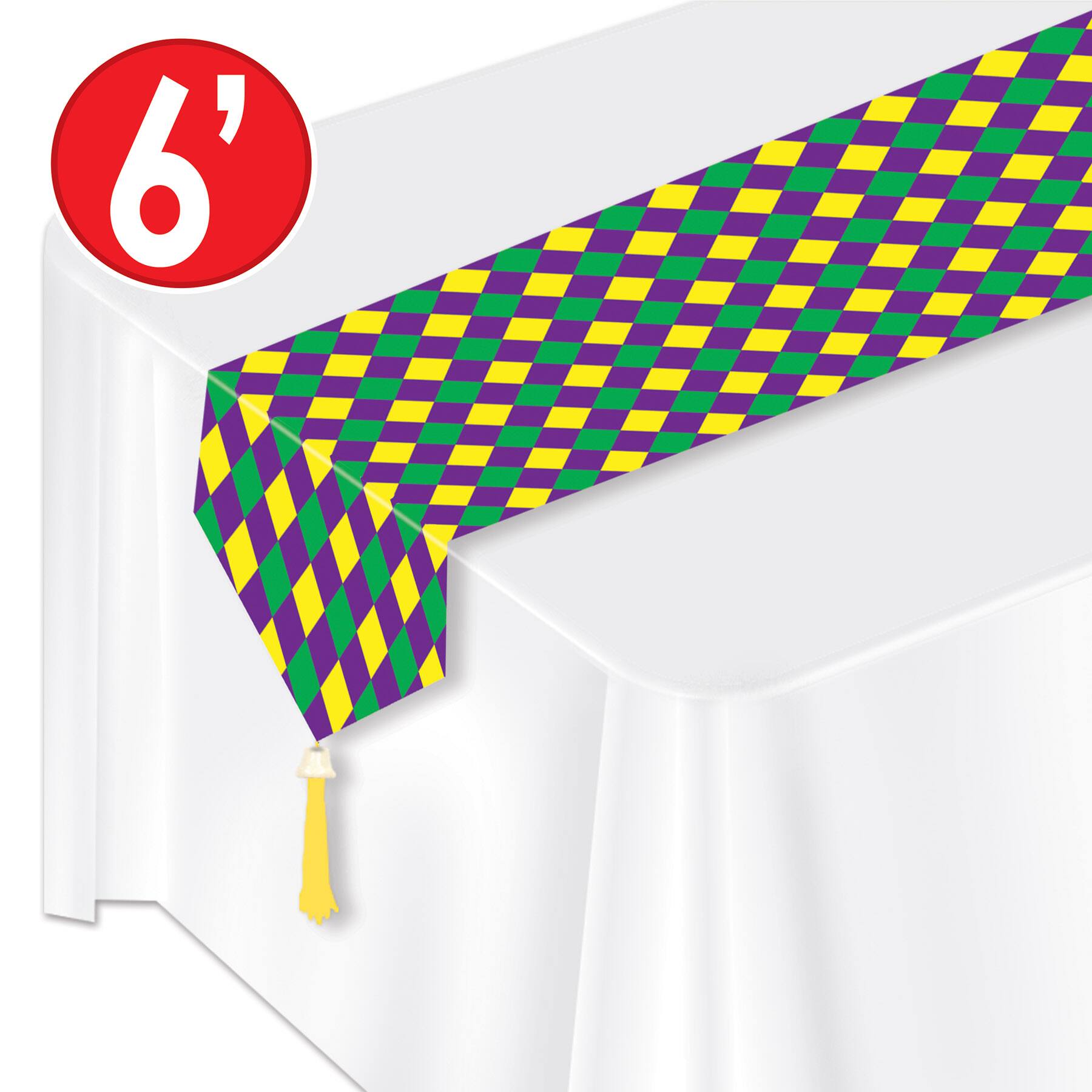 Beistle 6ft. Printed Paper Mardi Gras Table Runners, 2ct.