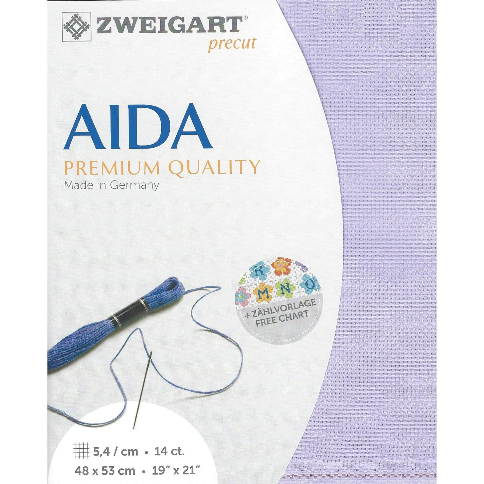 Zweigart® Aida 14 count Lilac Precut Stern