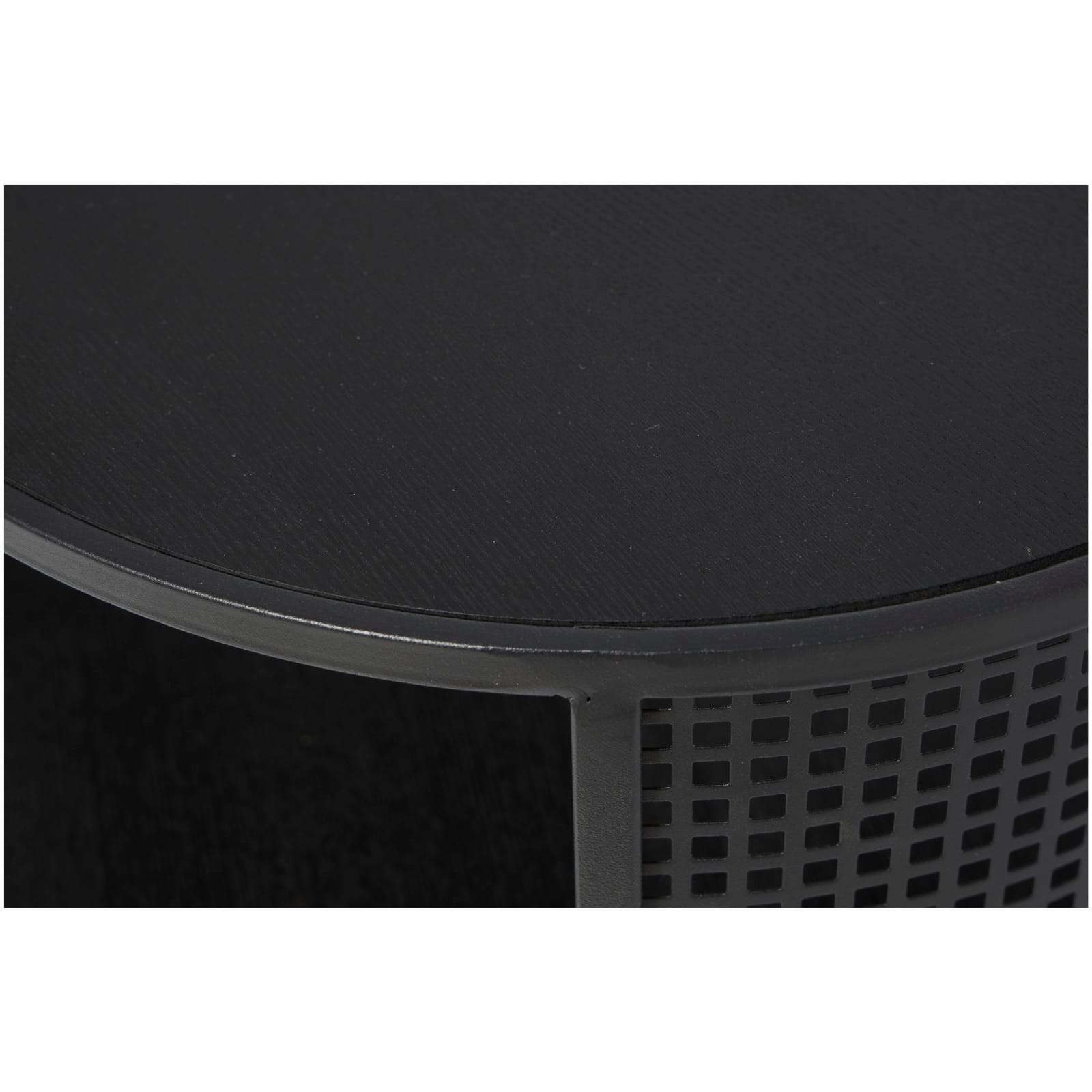 21" Black Metal Open Grid Frame Accent Table