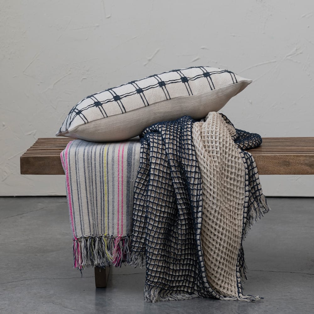 Hello Honey® Multicolor Stripes & Fringe Throw Blanket