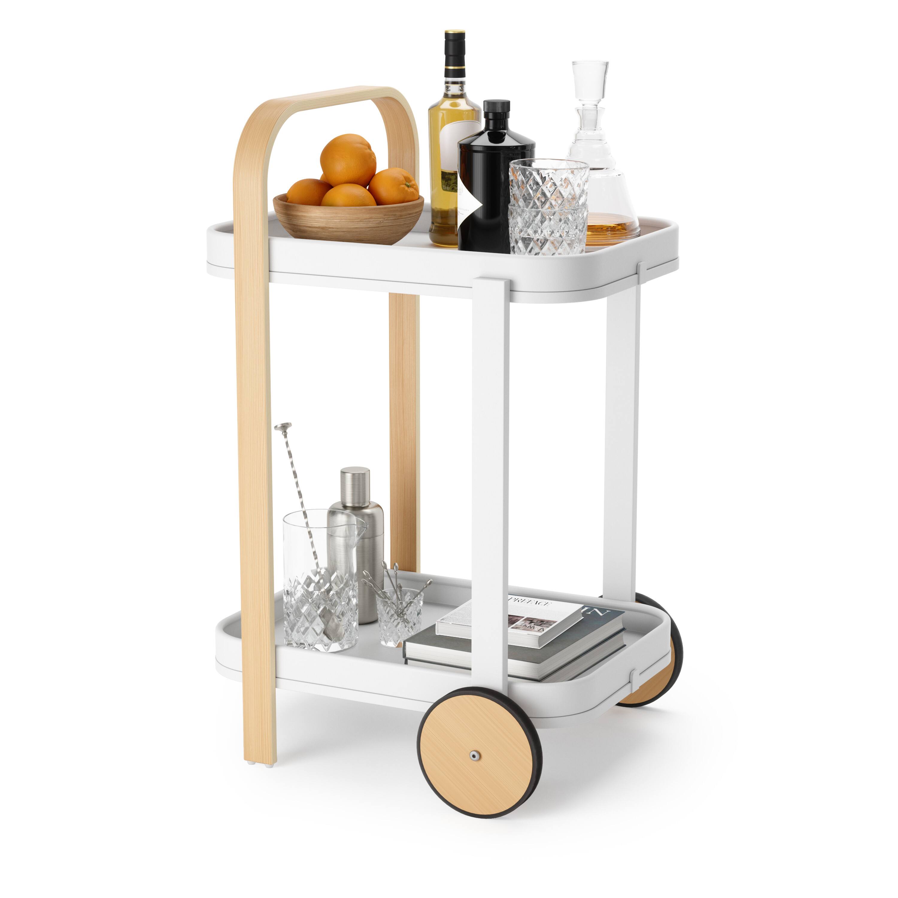 Umbra 21" x 32" White Bellwood Bar & Storage Cart