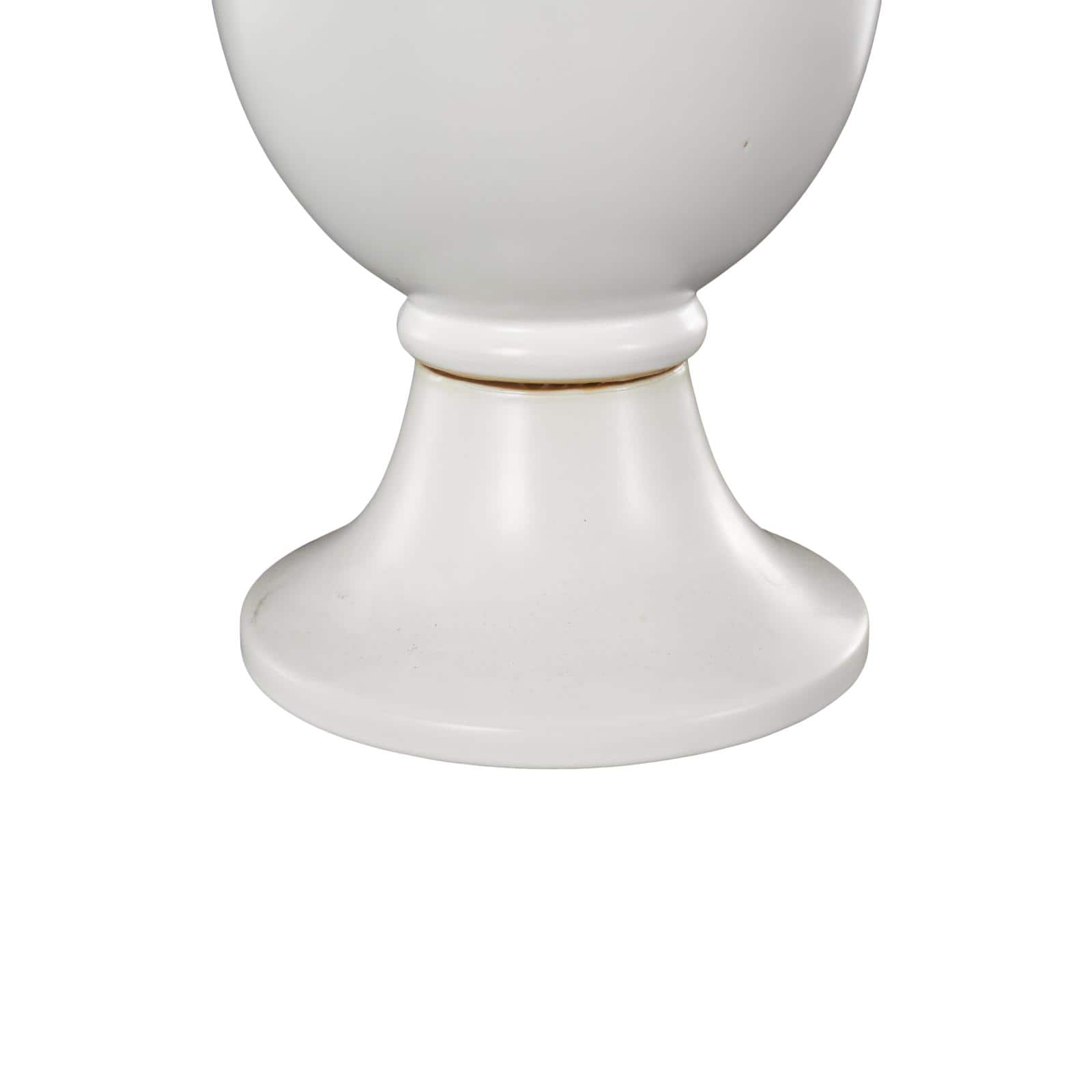 20" White Fluted Urn Shaped Ceramic Vase with Arch Handles