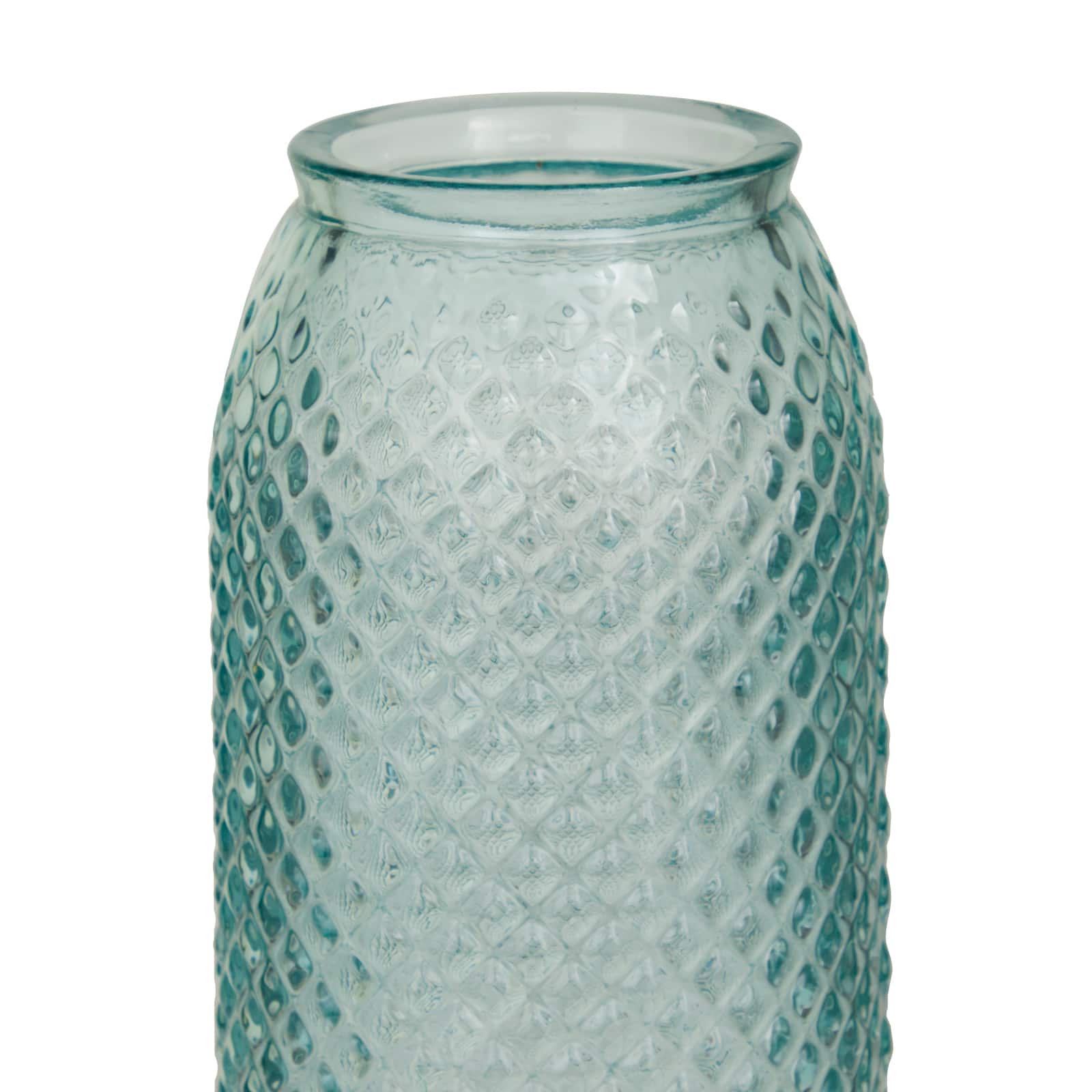 Blue Recycled Glass Handmade Spanish Vase 6" x 6" x 17"
