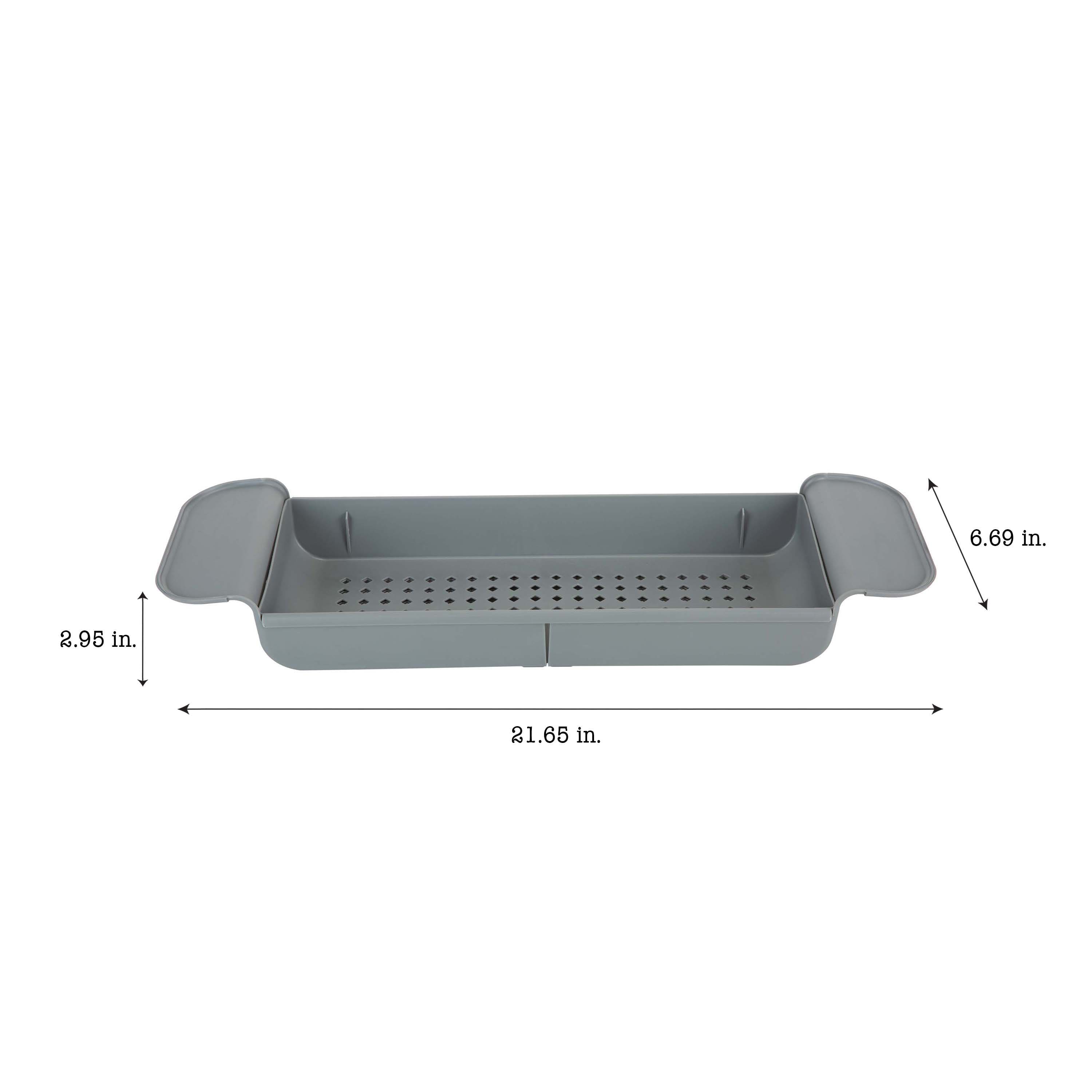 Bath Bliss Gray Expandable Non-Slip Bathtub Caddy