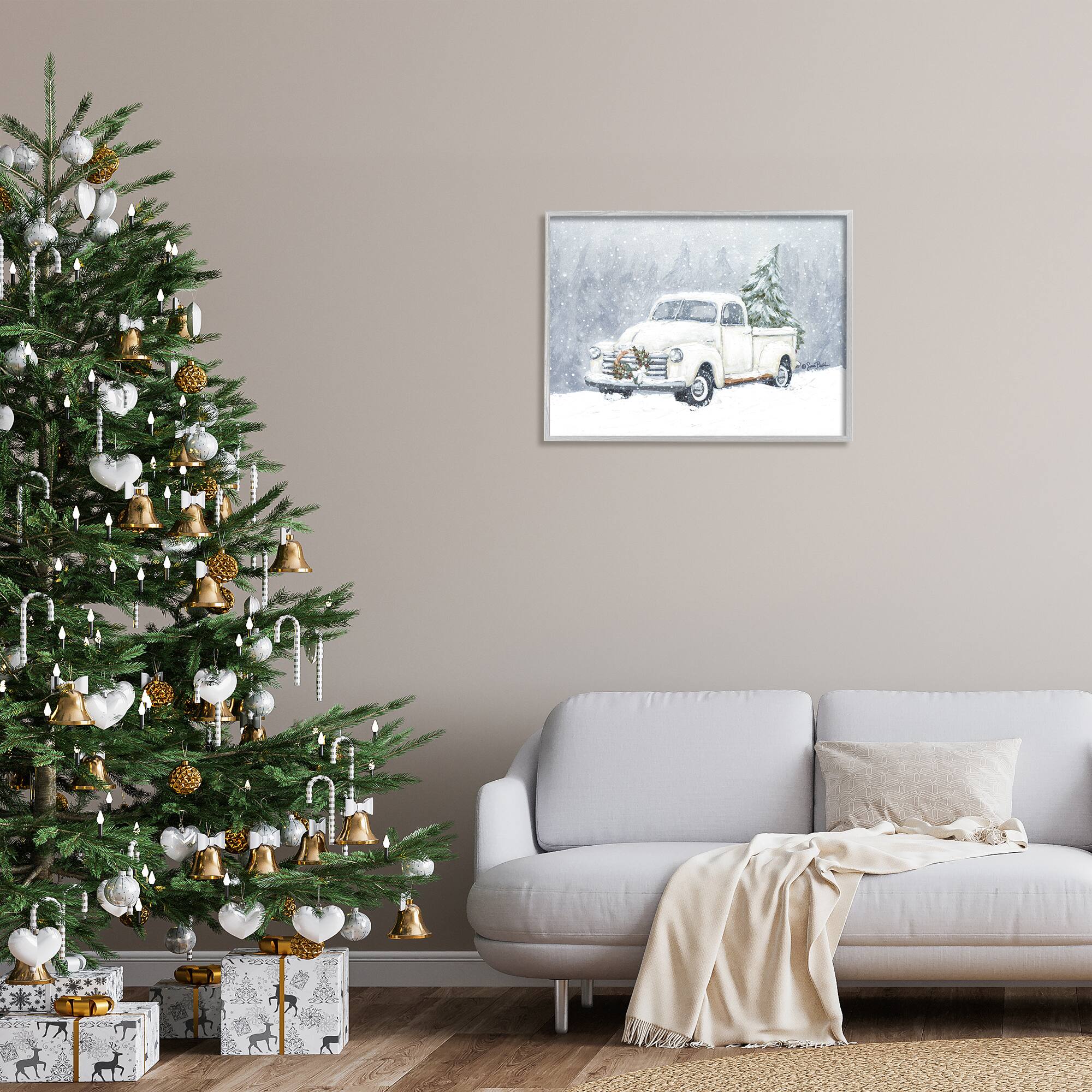 Stupell Industries Seasonal Niveous Snow Truck Scene Framed Giclee Art