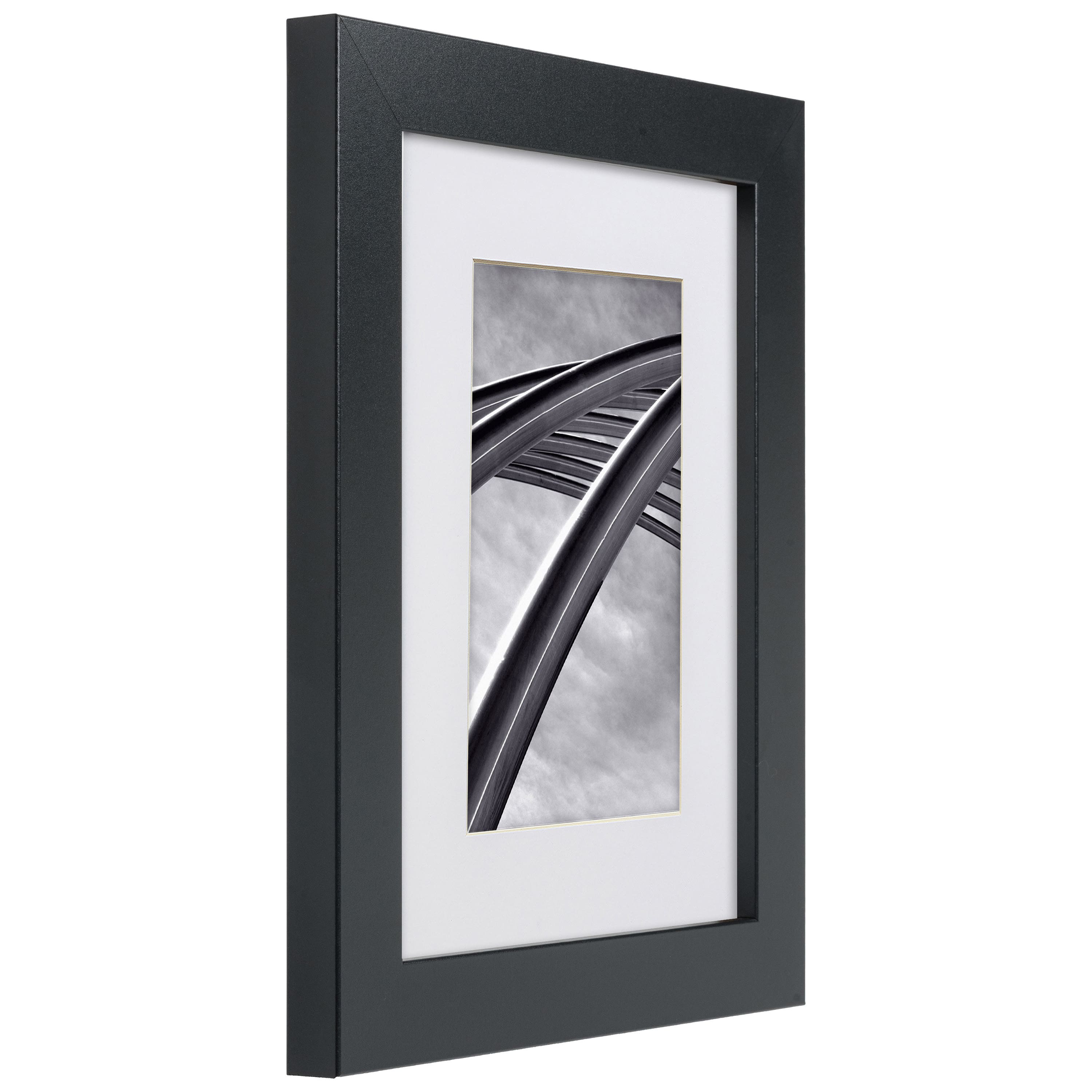 Craig Frames 4 Pack Bauhaus Mystic Satin Black Picture Frame with Mat