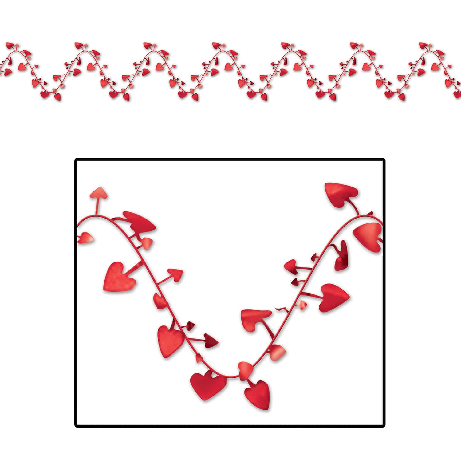 Beistle 25ft. Red Gleam 'N Flex Heart Garlands, 2ct.