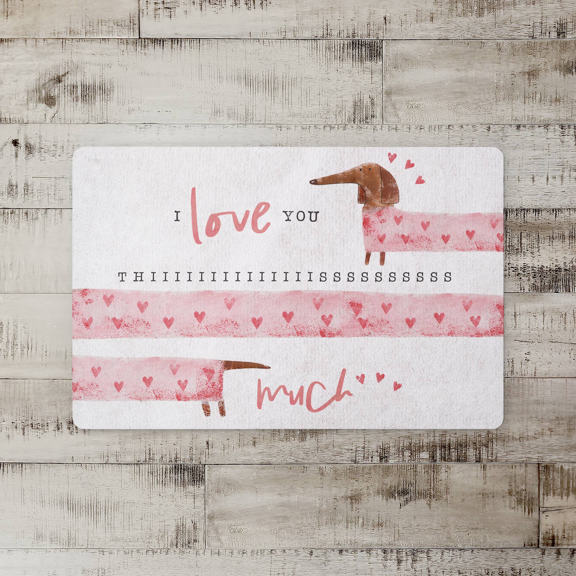 Love You This Much Dog Heart 27" x 18" Floor Mat