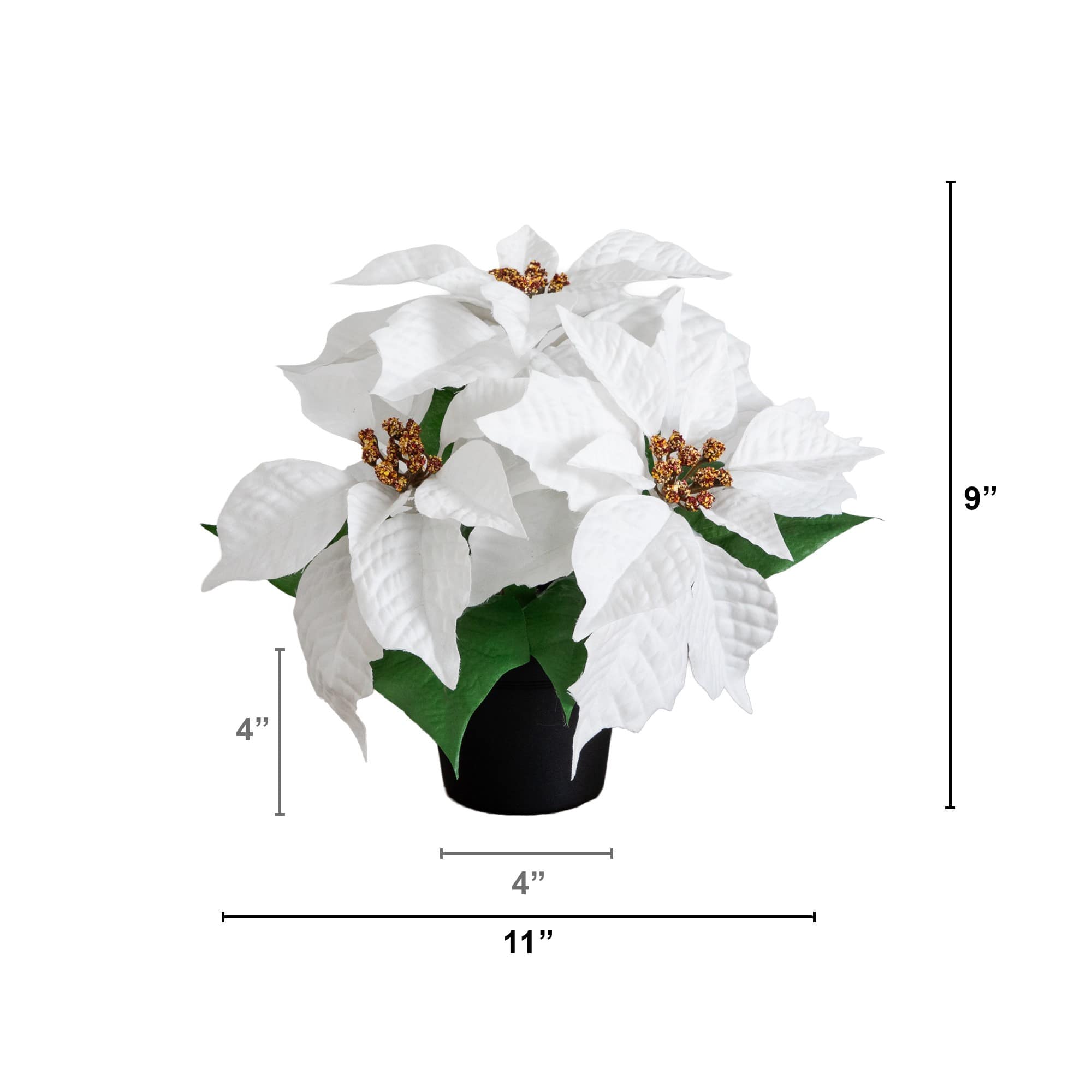 Nearly Natural 9" Artificial Potted Poinsettia Plants, 2ct.