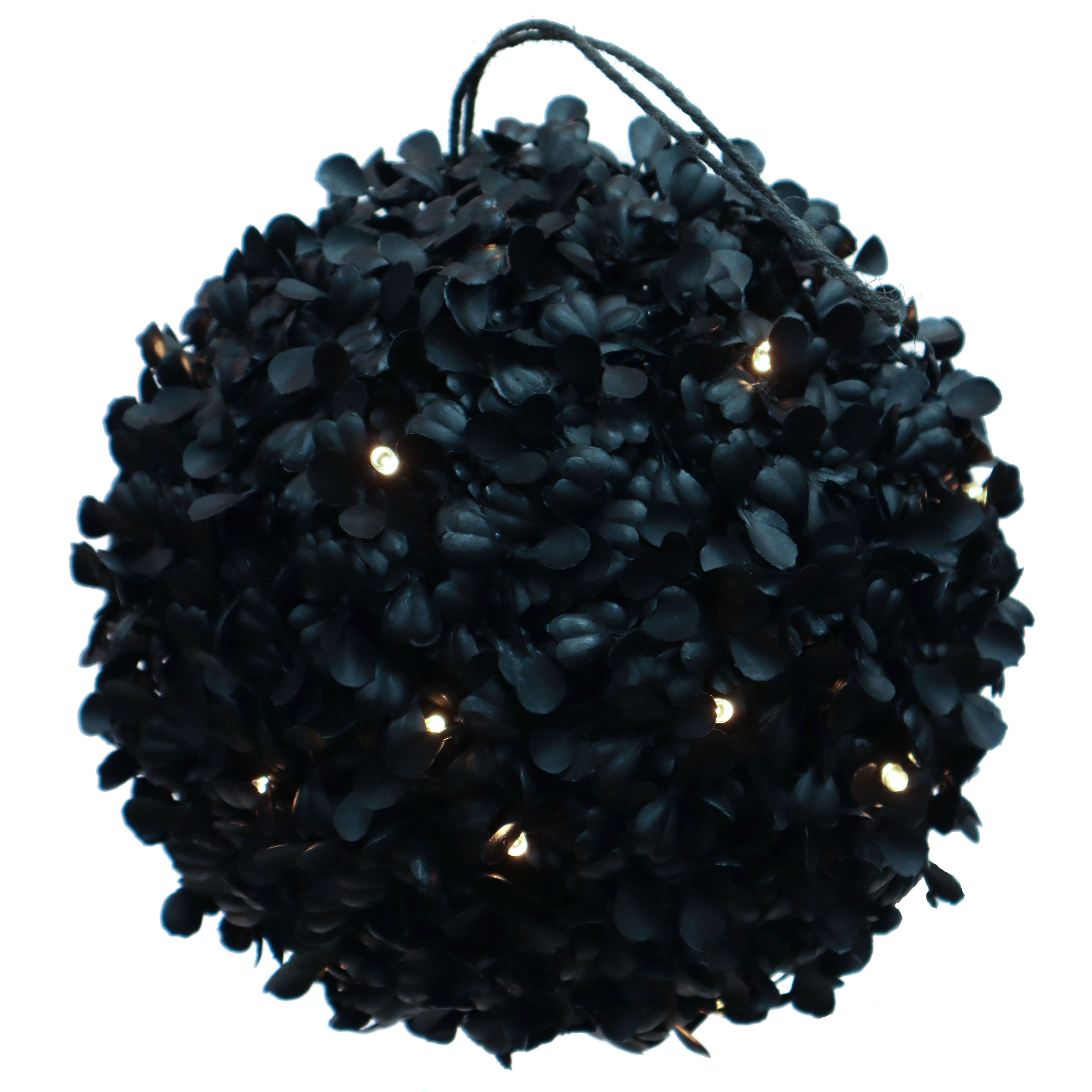 Pre-Lit Black Boxwood UV Resistant Kissing Ball by Ashland®