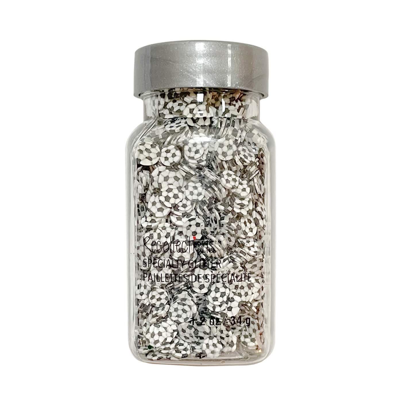 12 Pack: Soccer Ball Specialty Glitter Shapes by Recollections™