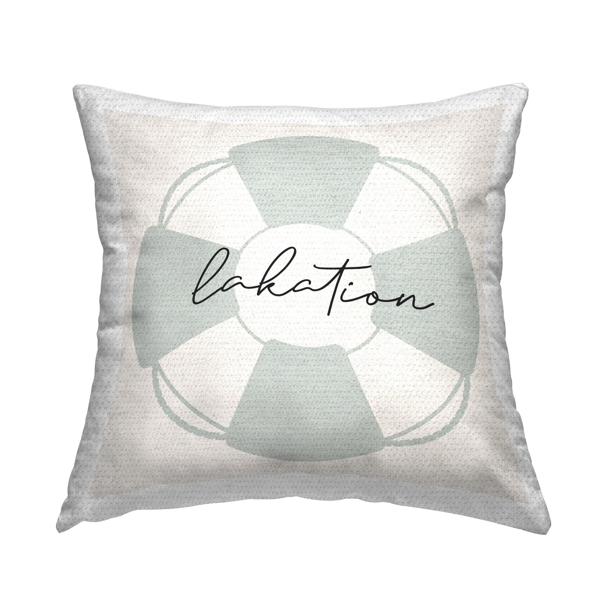 Stupell Industries 18" x 18" Lakation Lake Phrase Outdoor Print Throw Pillow