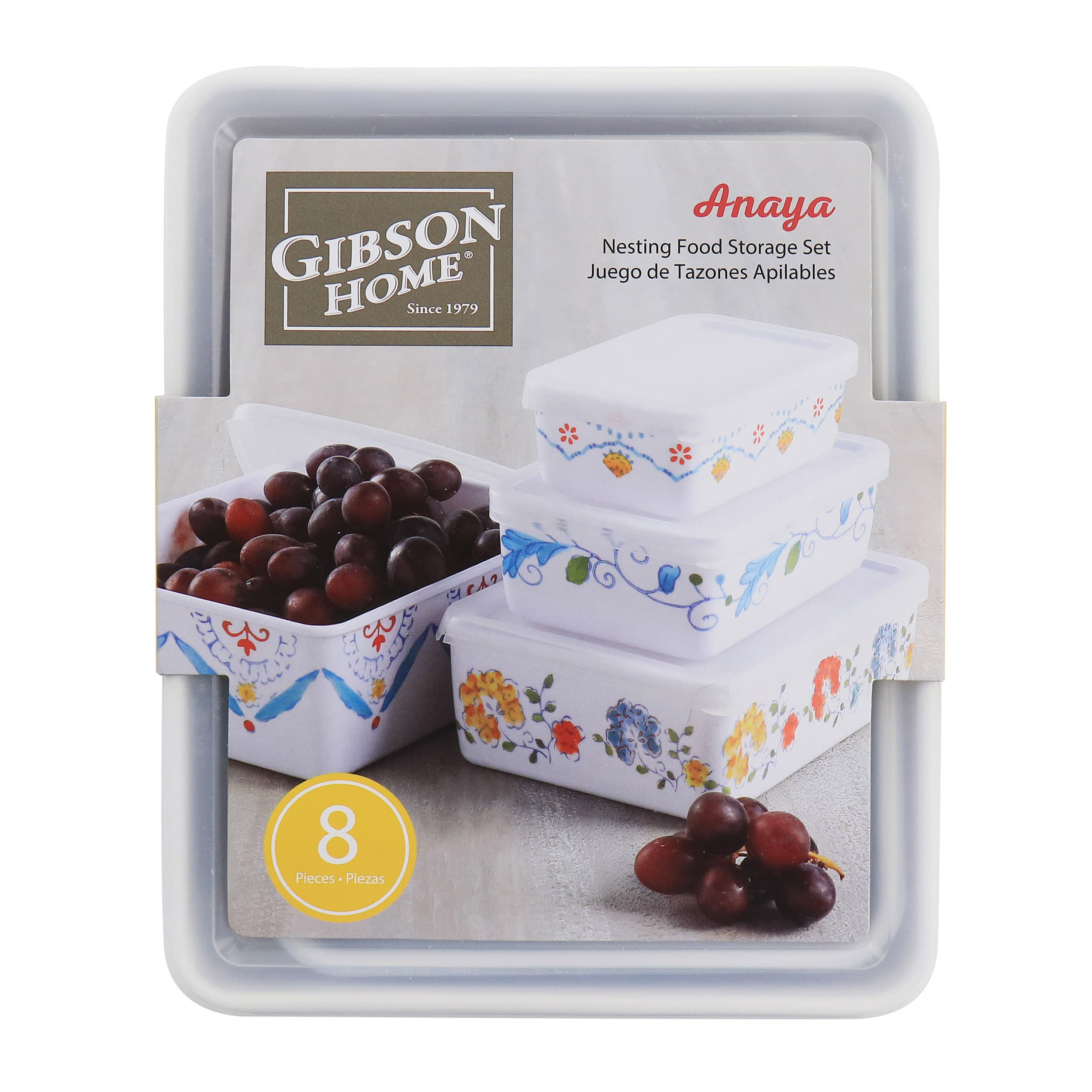 Gibson Home® 8-Piece Anaya Rectangular Nesting Food Storage Set