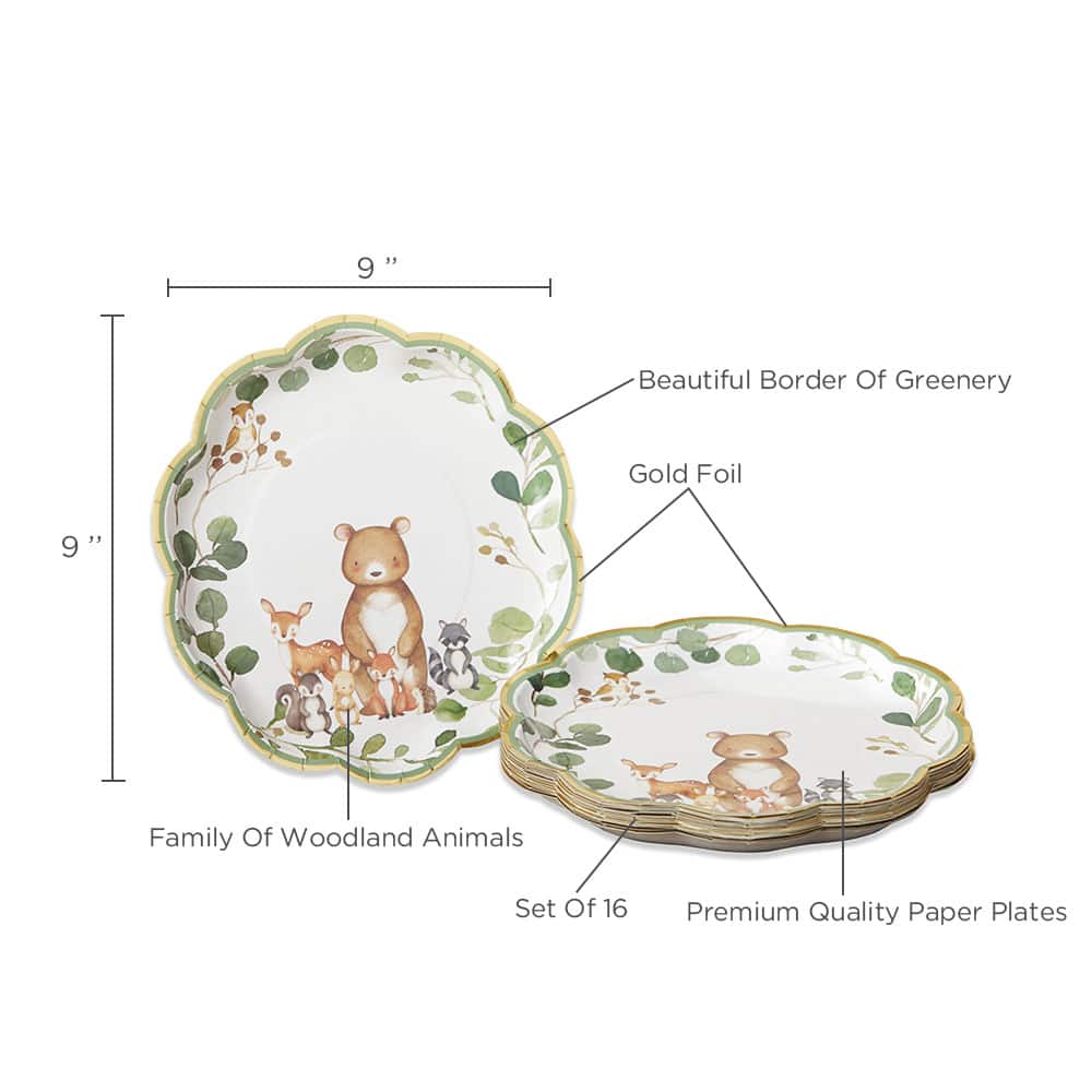 Kate Aspen® 9" Woodland Baby Premium Paper Plates, 32ct.