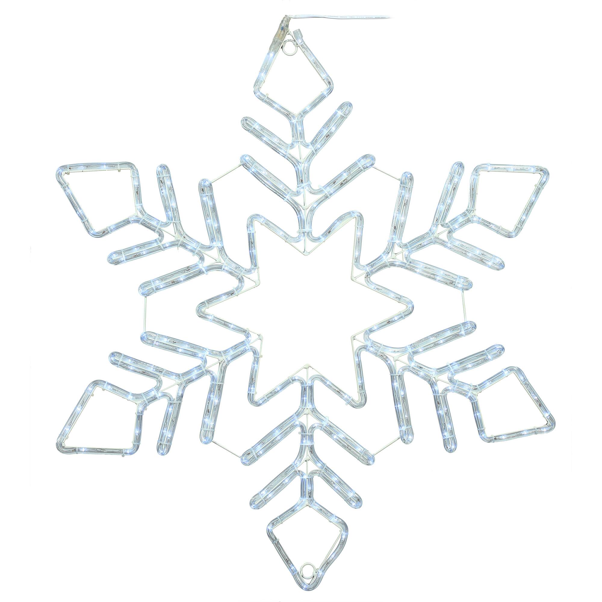 Vickerman Pure White LED Star Twinkle Ropelight Snowflake