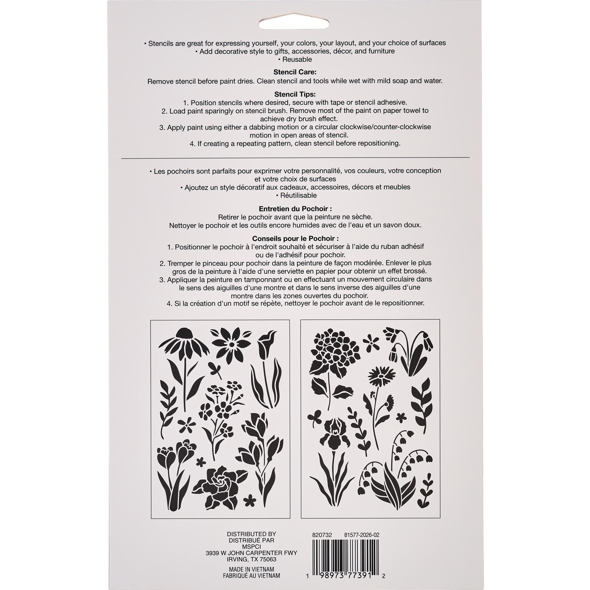Spring Floral Stencils, 7" x 10" by Craft Smart®