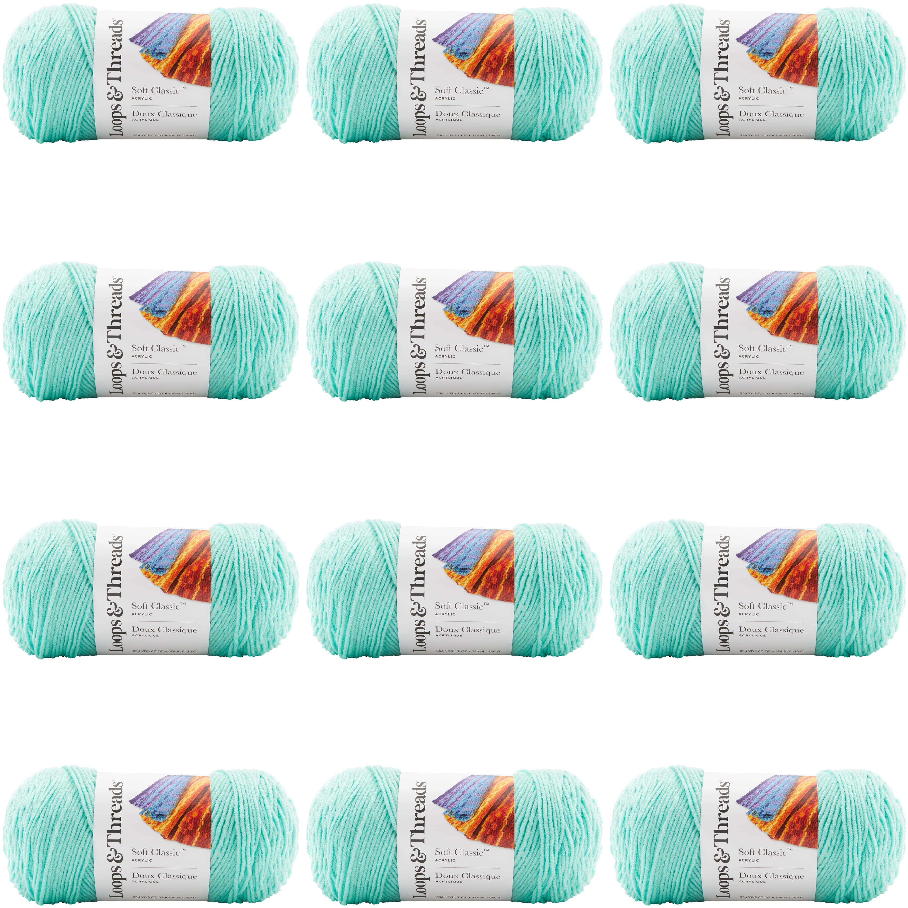 12 Pack: Soft Classic™ Solid Yarn by Loops & Threads®