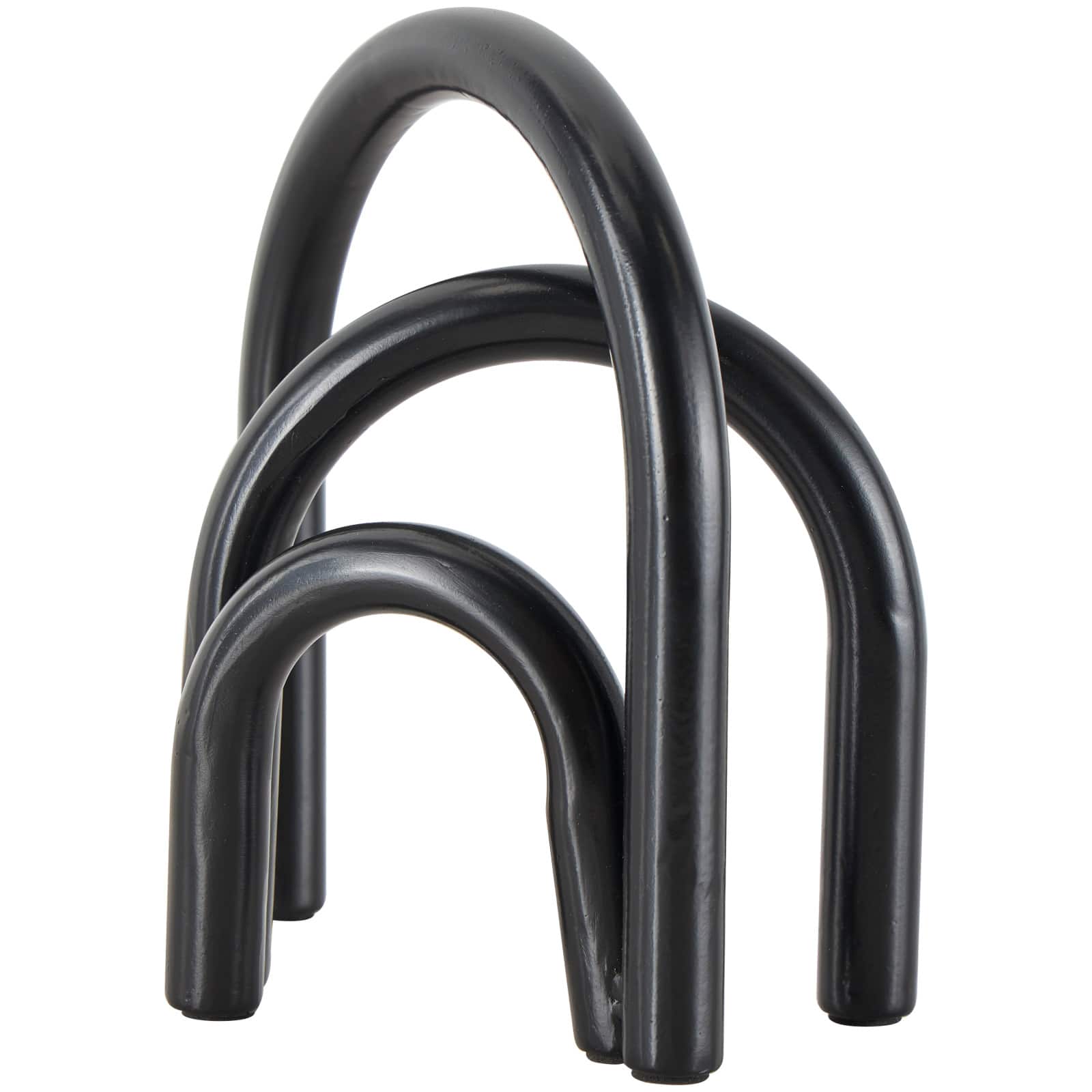 8" Black Metal Geometric Overlapping Arch Sculpture