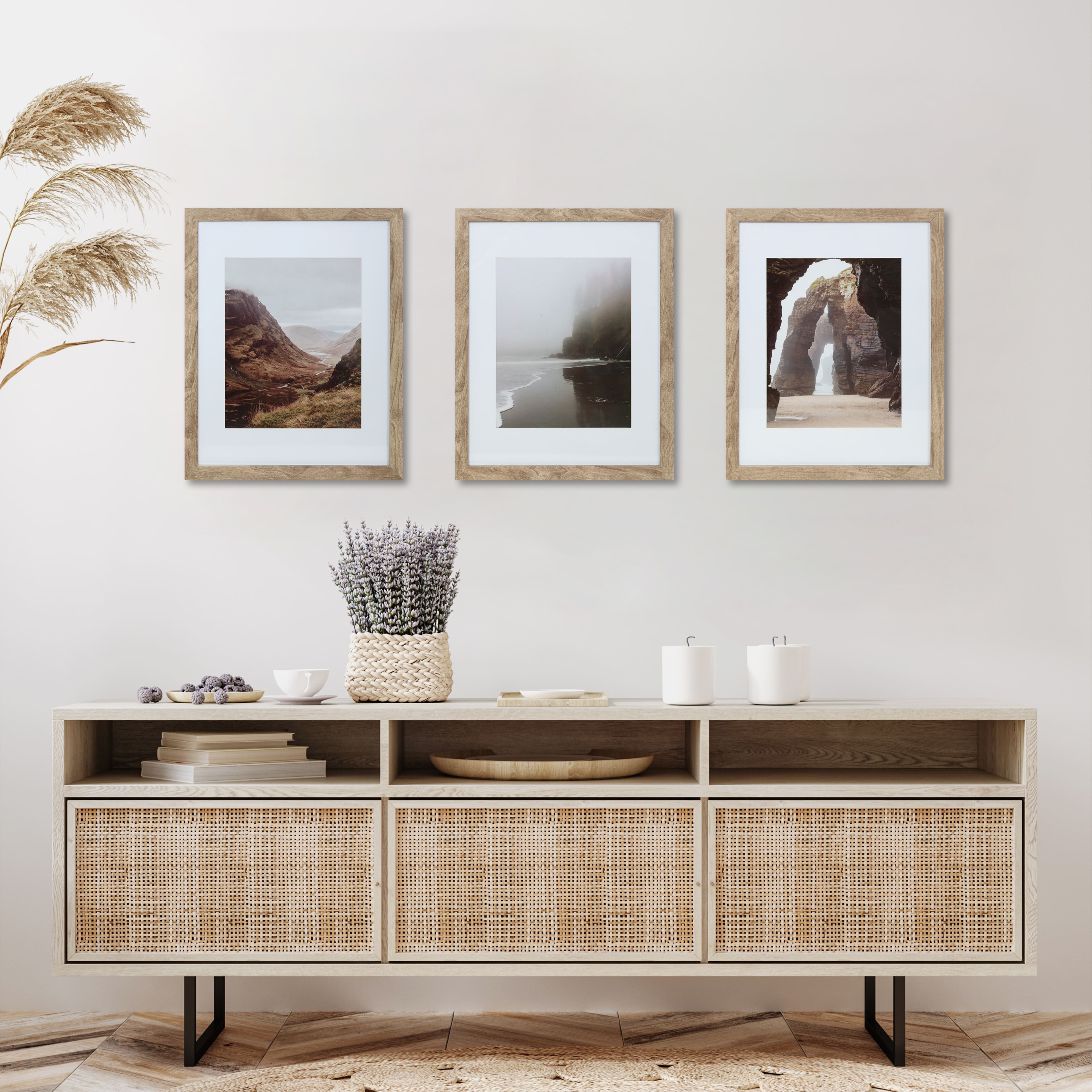 3 Pack Gallery™ Honey Frame with Mat by Studio Décor