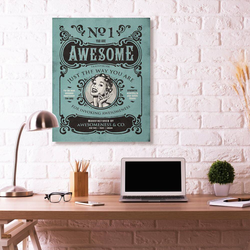 Stupell Industries You Are Awesome Vintage Comic Book Wall Canvas