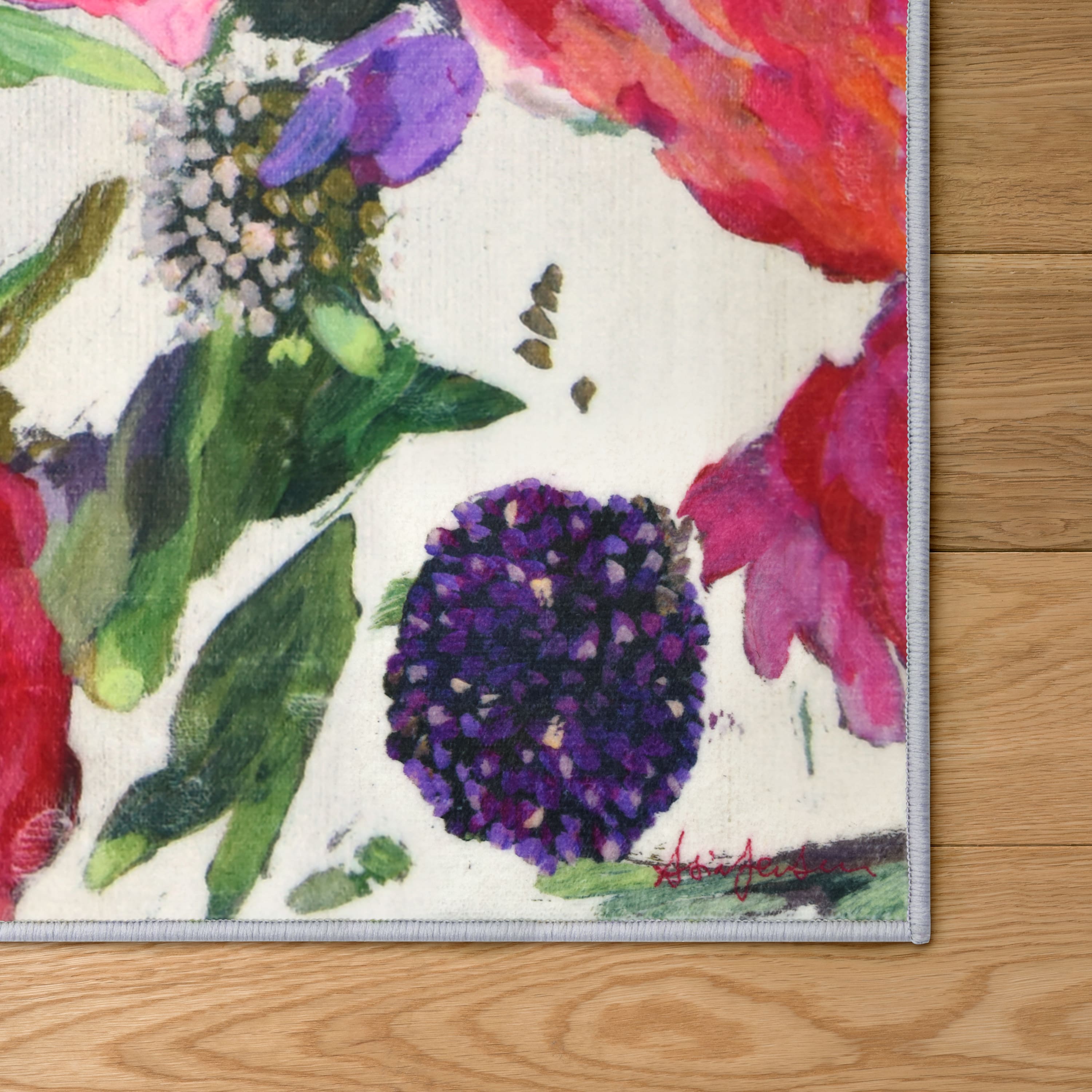 Empire Art Direct 5ft. x 7.5ft. Amoroso B Washable Flowers Area Rug