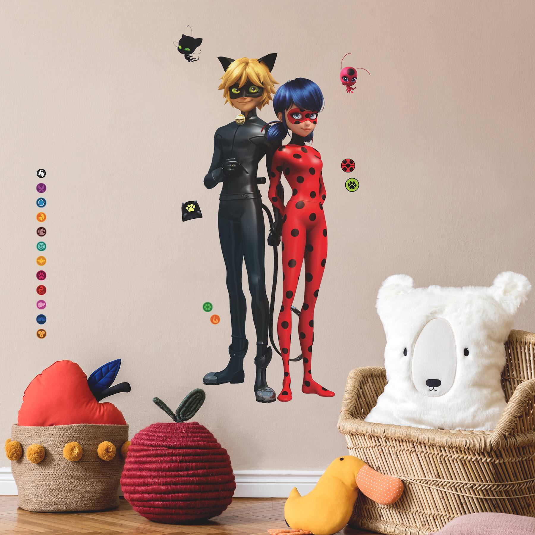 RoomMates Miraculous: Tales Of Ladybug and Cat Noir Giant Peel & Stick Wall Decals