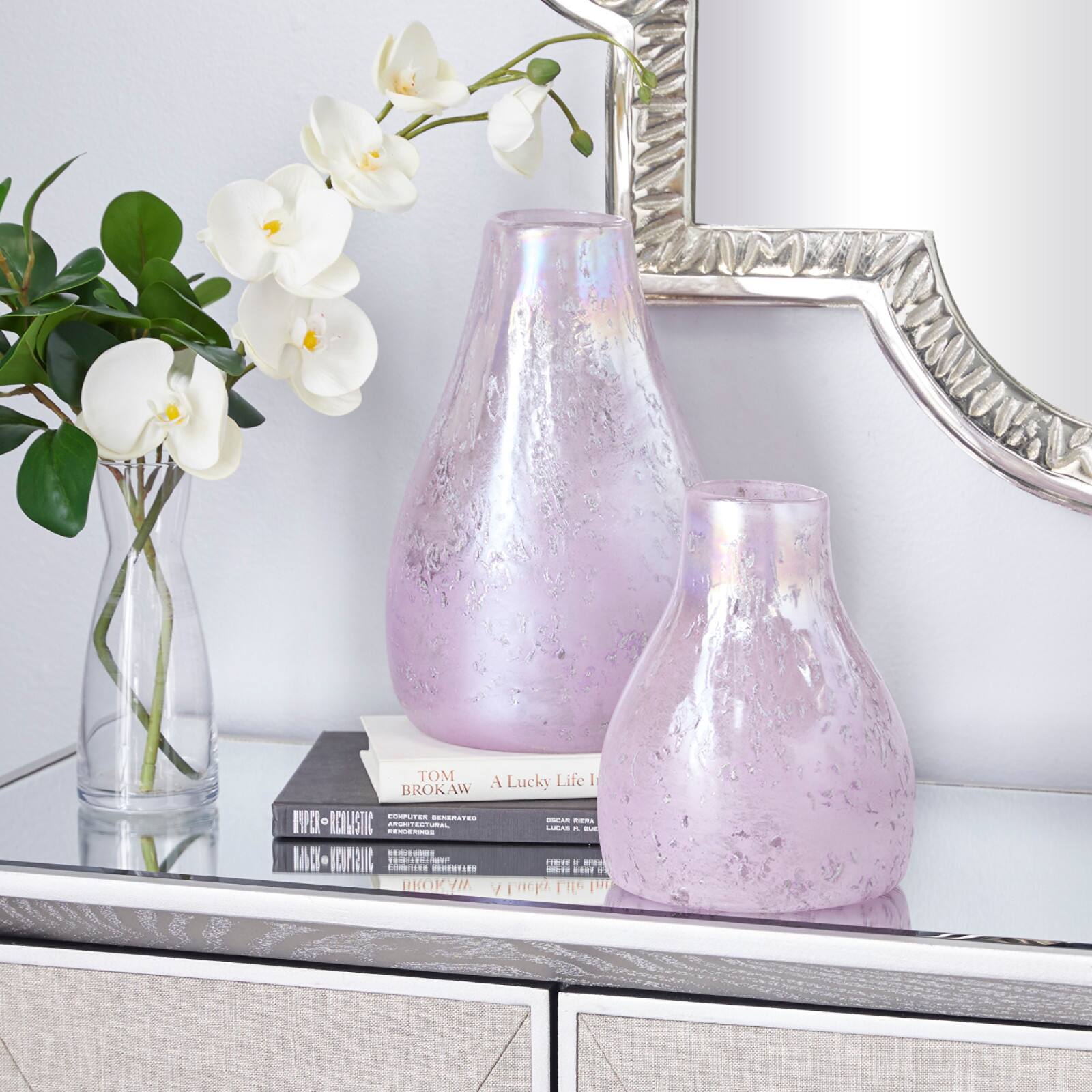 CosmoLiving by Cosmopolitan Purple Glass Vase Set