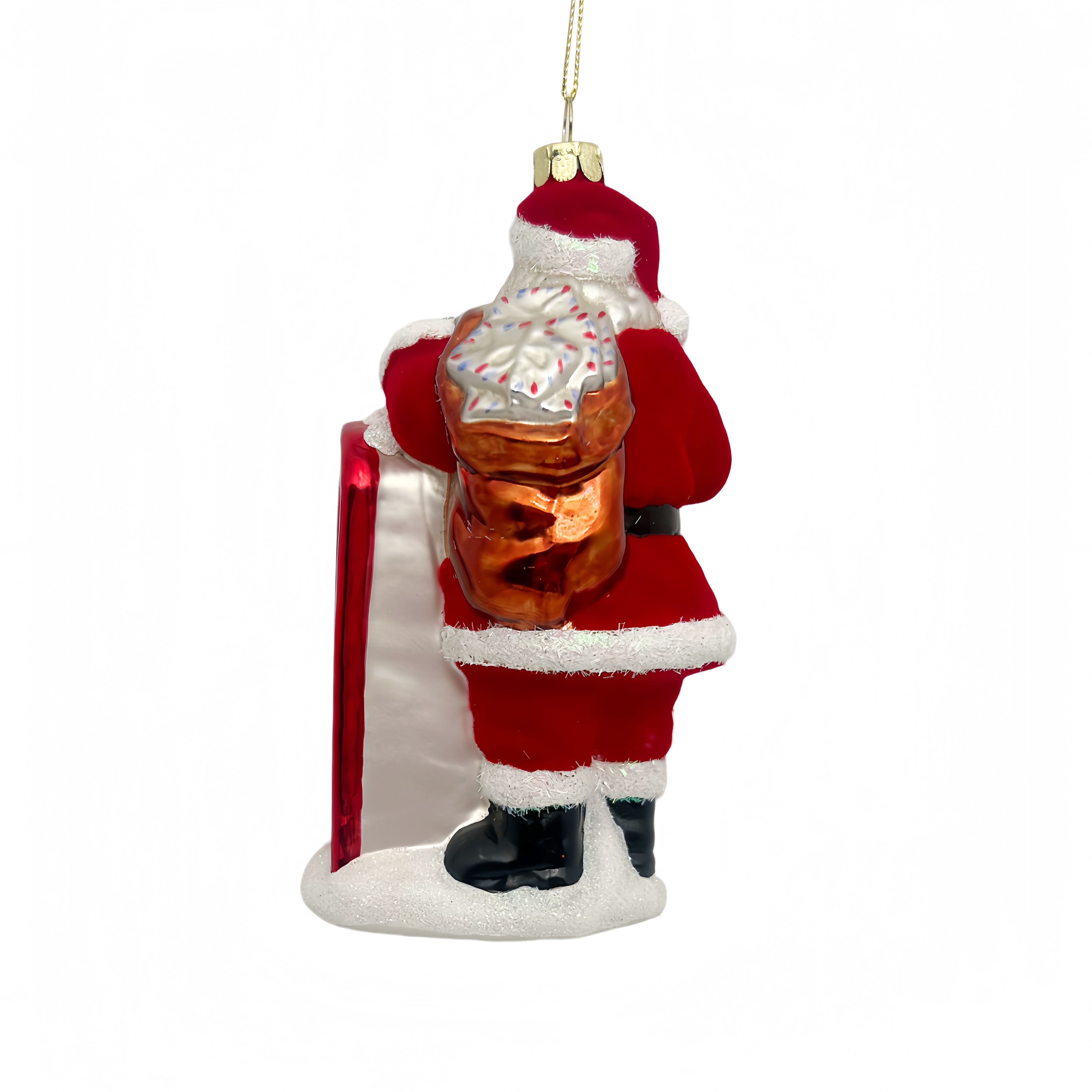 5.75" Santa with Letter Box Glass Ornament by Ashland®